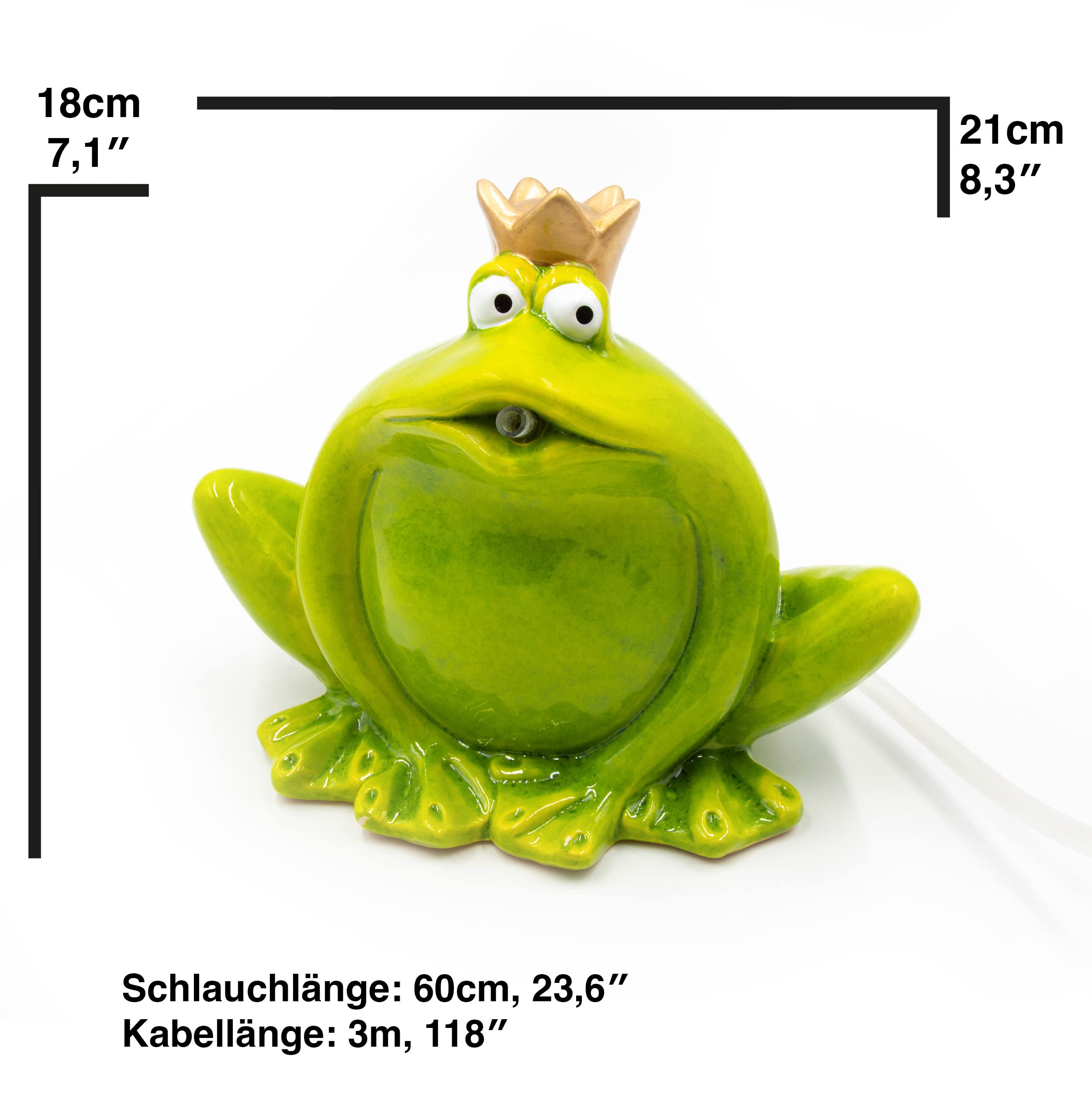 Wasserspeier Frosch Figur - Frosch Deko Garten - Wasserspiel Garten Deko - Gartenteich Becken Figuren Teich Zubehör