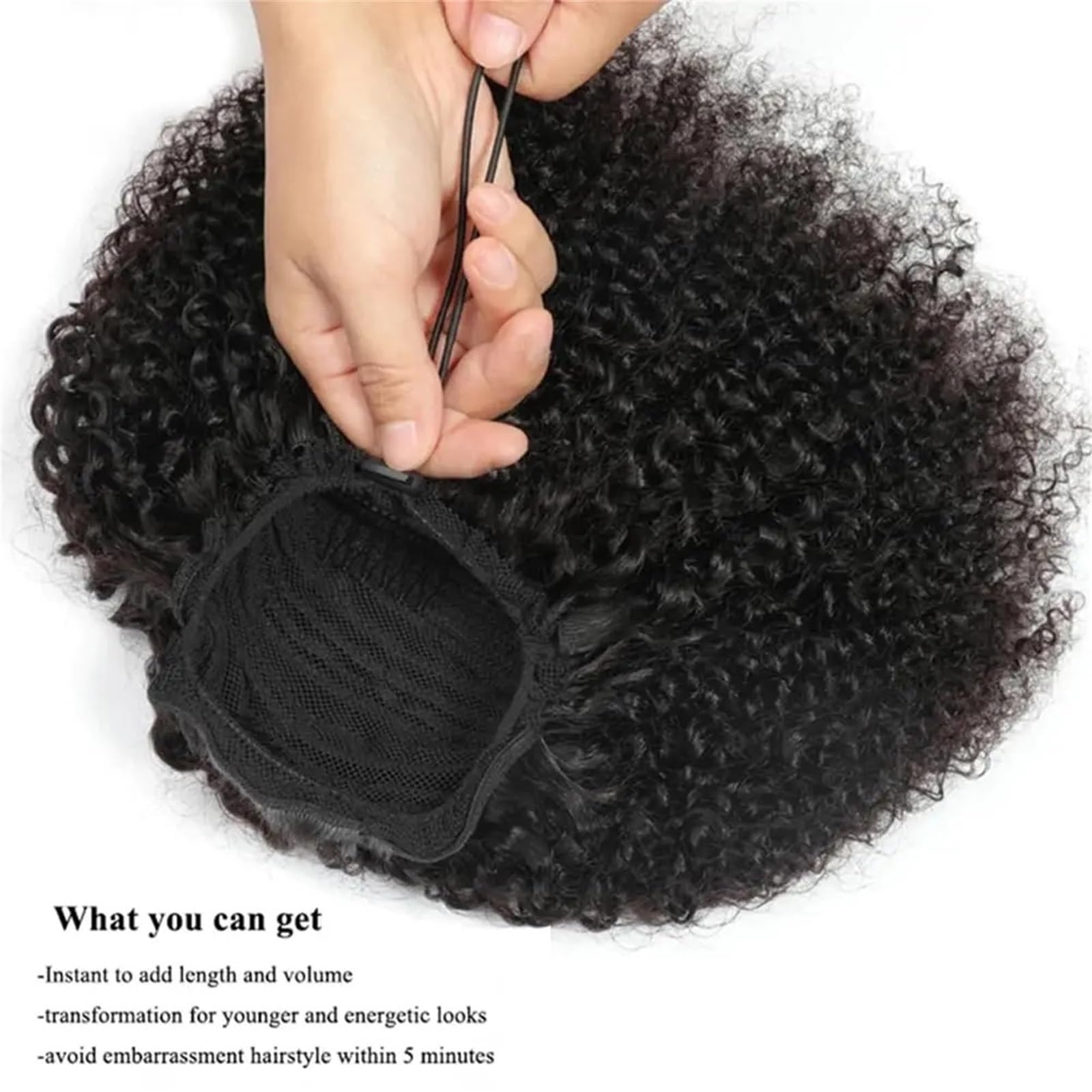 Kucyka Afro Kinky Curly Remy Extensions 4B/4C Ludzkie włosy w kucyk dla czarnoskórych kobiet Fryzura(22inches)