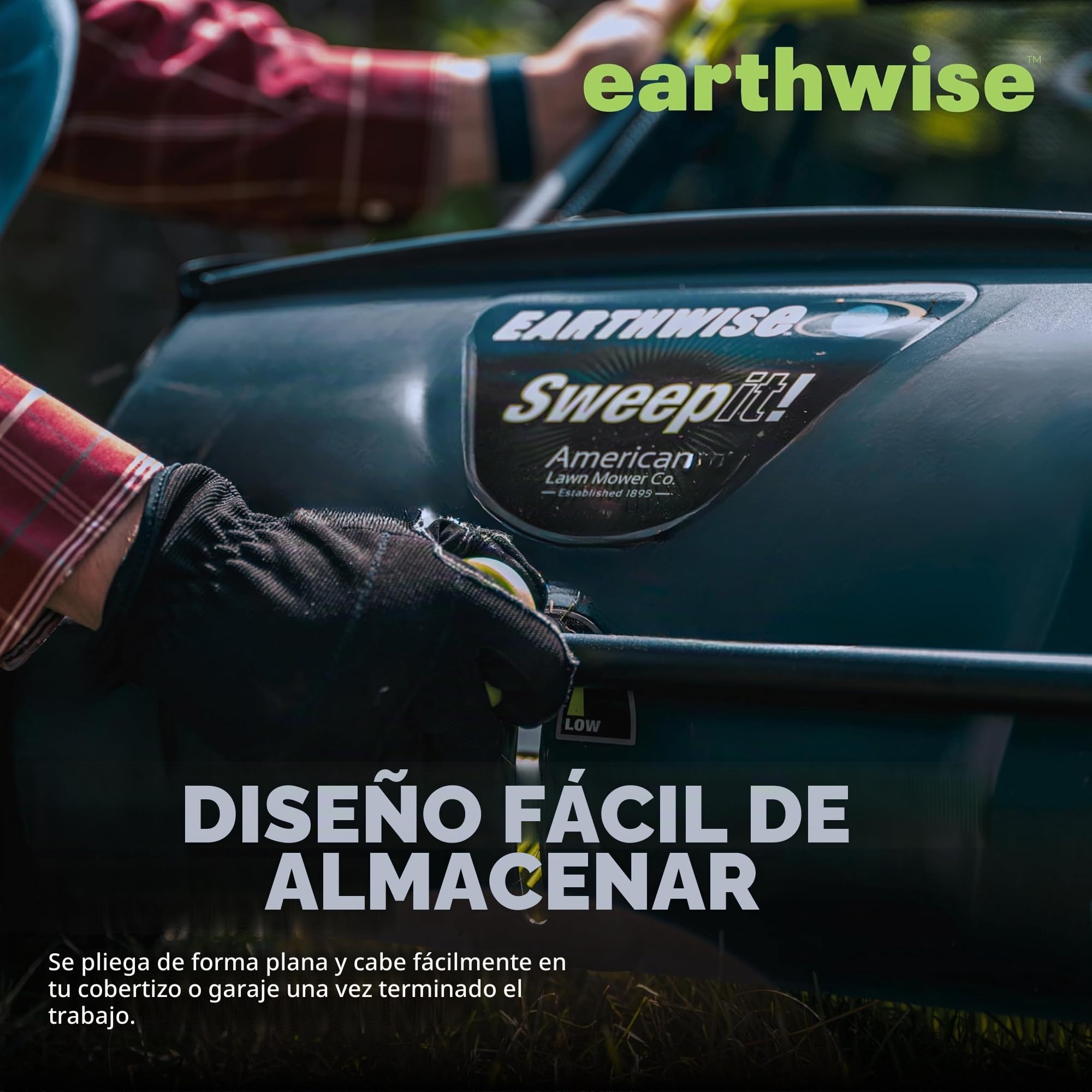 Earthwise LSW70021 - Barredora de césped, 53,3 cm de Ancho, Color Negro