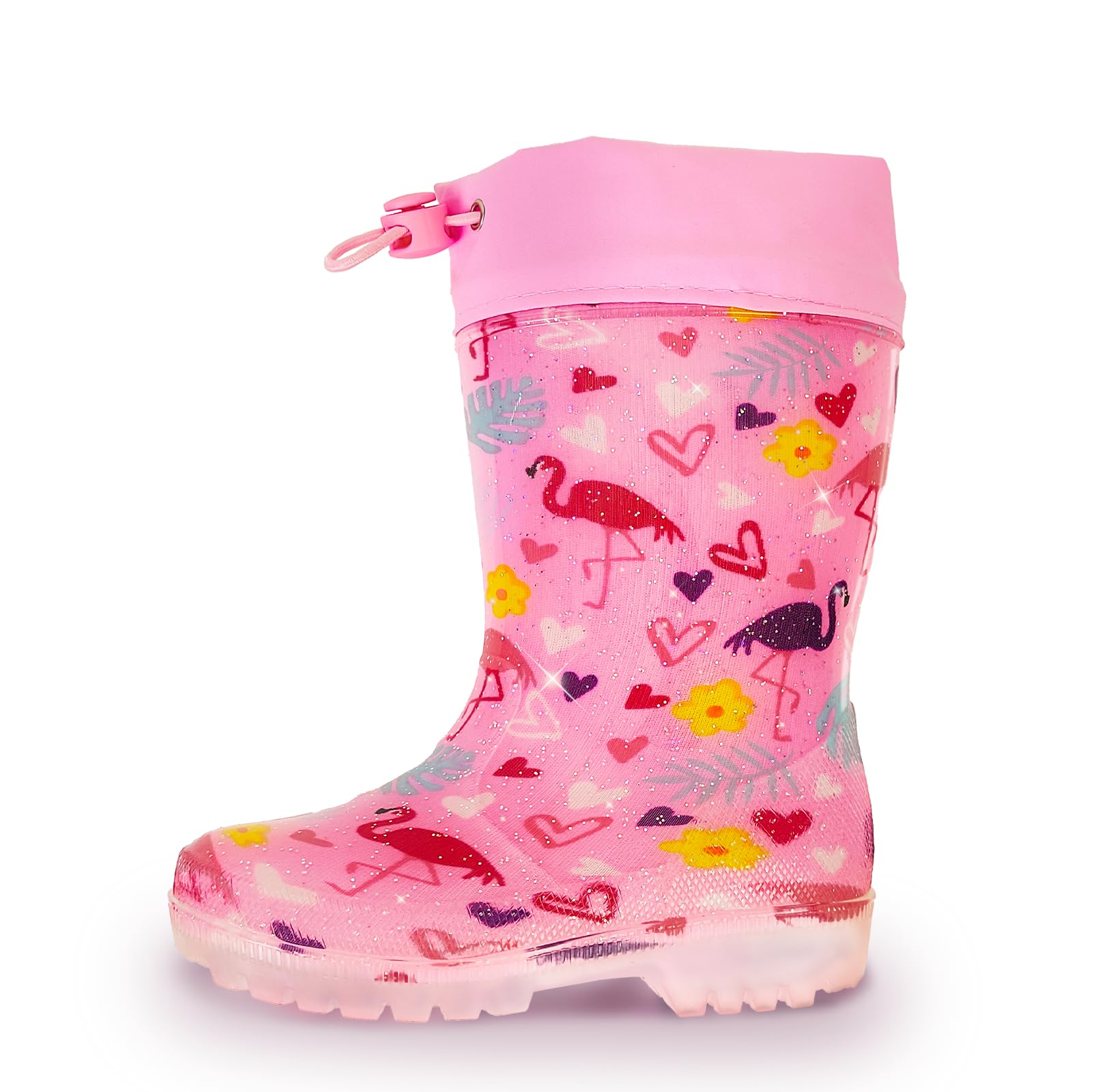 YAAMOO Gummistiefel Kinder, Regenstiefel Kinder, Gummistiefel Jungen, Kinder Gummistiefel mit Schnürzug, Wasserdicht, Anti-Rutsch Sohle