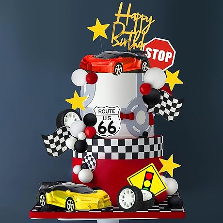 DRWATE Racing Car Cake Toppers