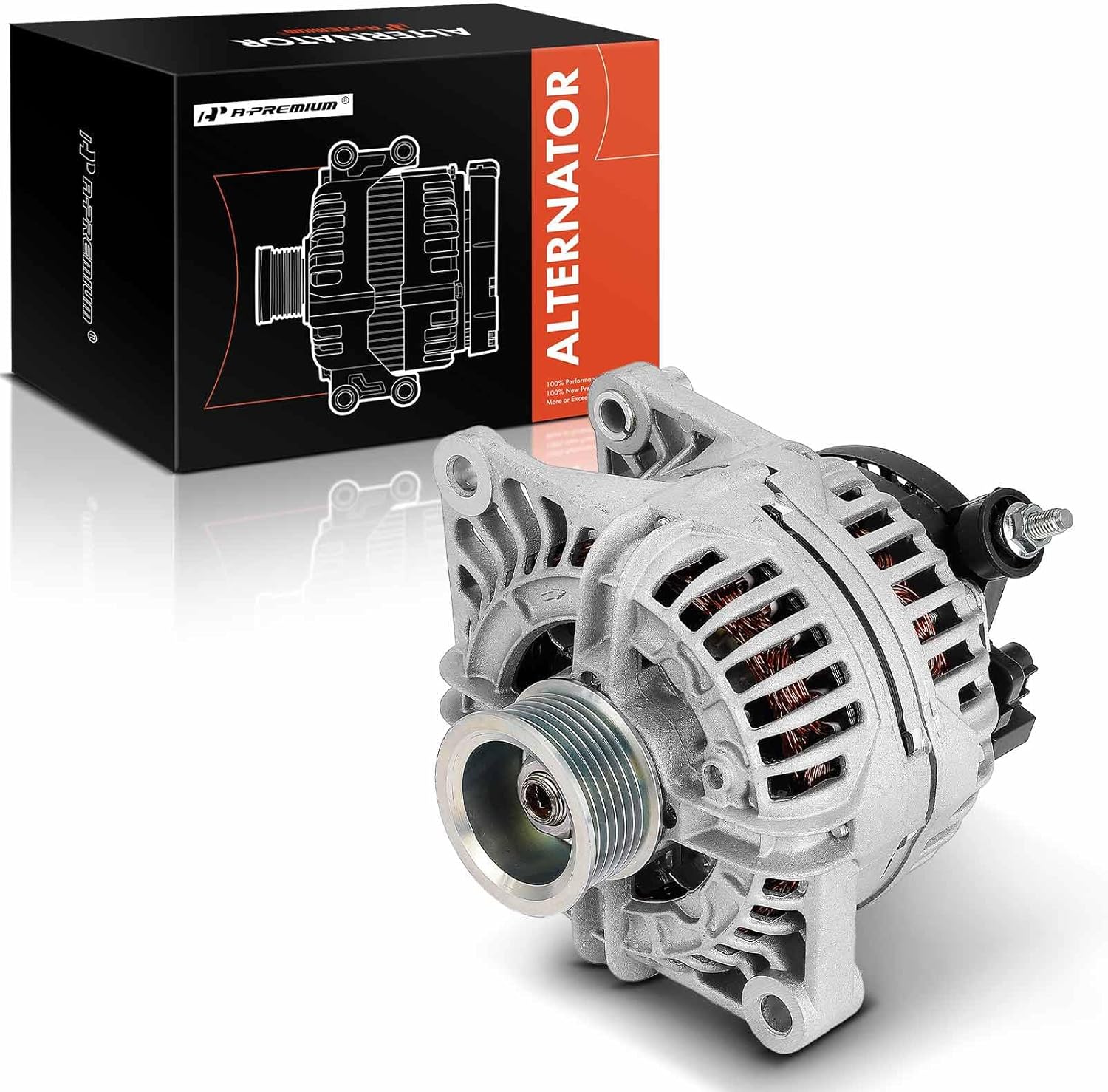 A-Premium Alternator Compatible with Dodge Ram 2500 2002-2003 8.0L, Ram 3500 2002-2003 8.0L, 12V 136A 7-Groove Pulley Clockwise, Replace# 0124525007, 56028560AA