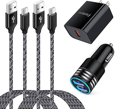 Type C Samsung Charger Fast Charging for Samsung Galaxy S25FE/S25 Ultra/S25 Plus/S25 Edge/A16 5G/S24 Ultra/A17/A36/A56/A26/A54//S23/S22, USB C Charger Cable Charger Android Cord 6FT+Wall Adapter 18W