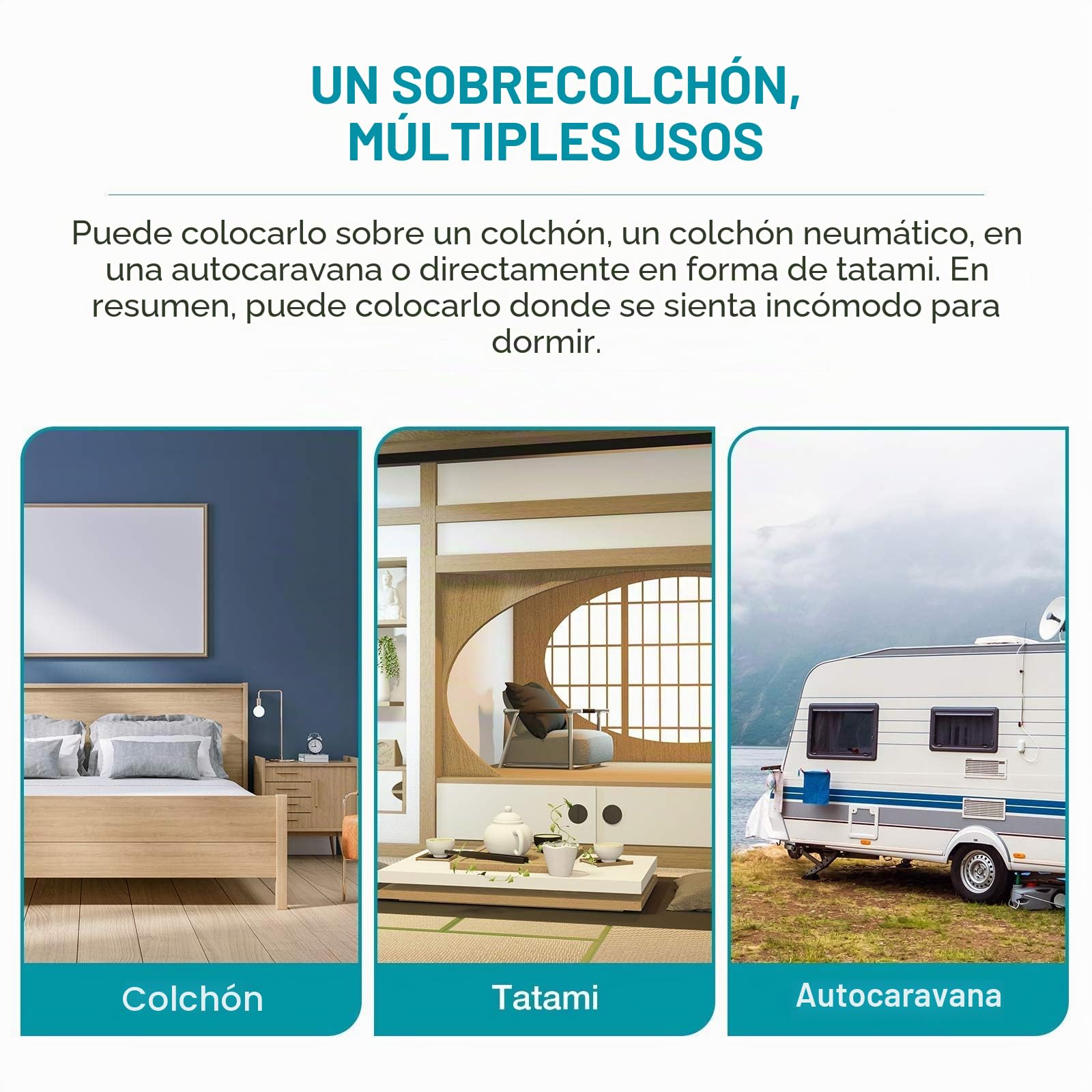 BedStory - Cubrecolchón (140 x 190 cm, grosor de 10 cm, memoria de forma de gel infundido, ergonómico, ventilado, de alta densidad, funda hipoalergénica lavable