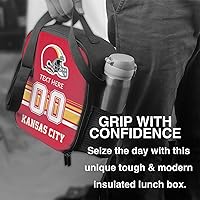 Vista 6 de Bolsa de almuerzo personalizada de Kansas City, regalos para hombres, mujeres, fanáticos, con nombre y número personalizados, correas de hombro