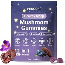 PENGCHI Mushroom Sleep Gummies for Adults | Calm & Relaxation Support, 90ct
