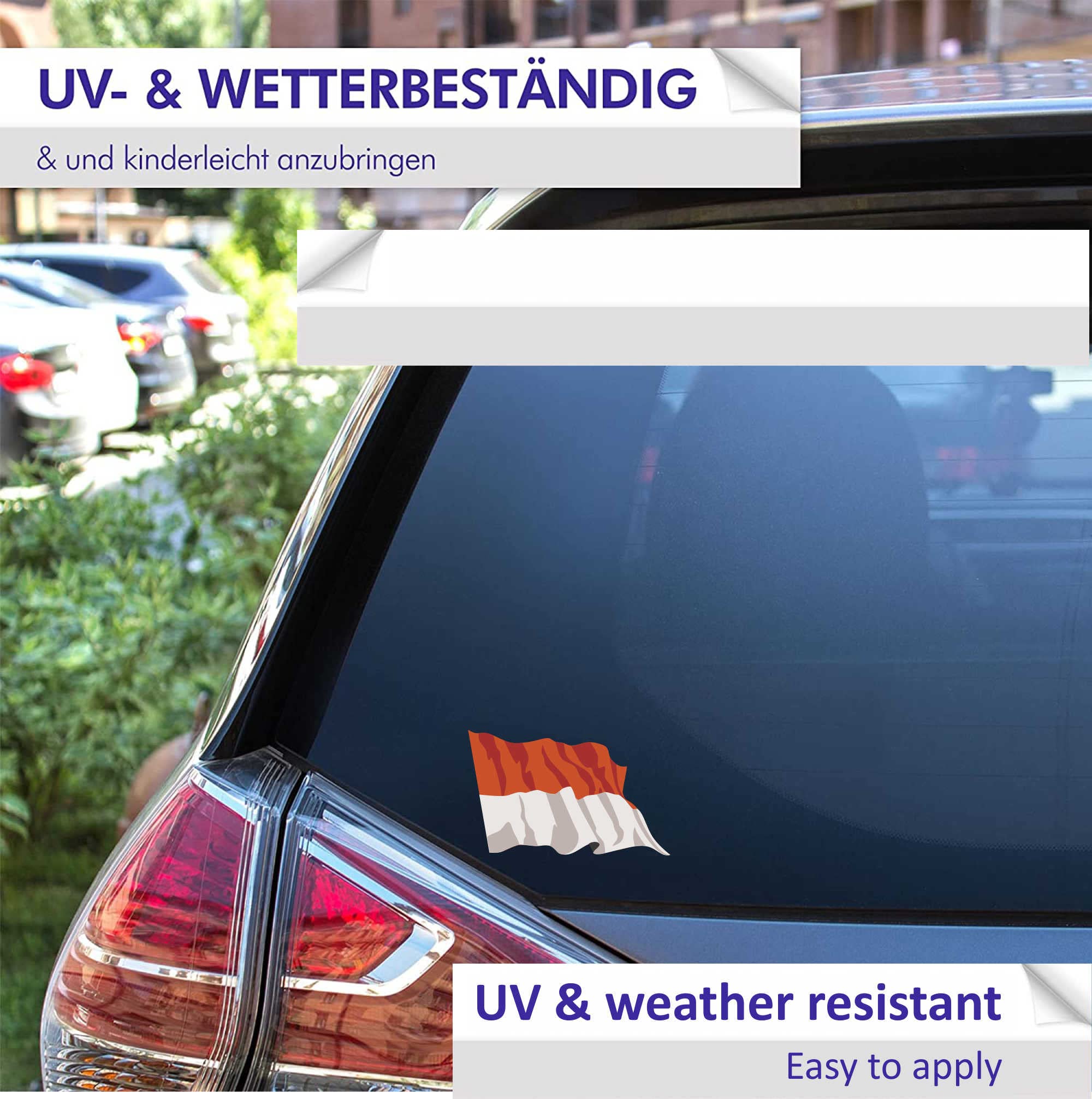 INDIGOS UG Mini Flaggen-Aufkleber Set 'wehend' – 12 Stück, 50x31 Mm, Selbstklebend & Wetterfest (Motiv: Madagaskar)