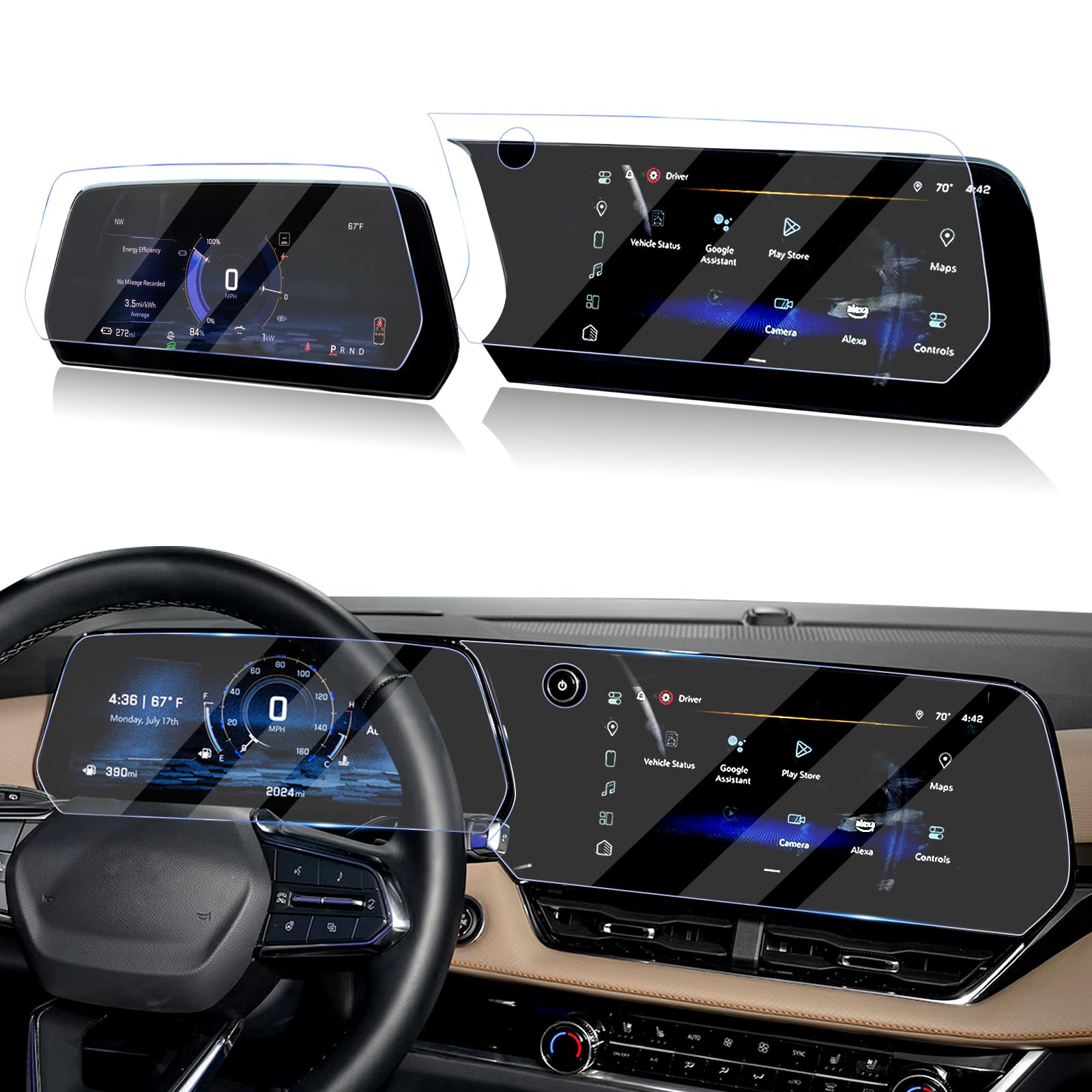 Confezione da 2 pellicole protettive per Chevy Equinox 2025 per Chevrolet Equinox 2025 (LT/RS/ACTIV) Accessori Display di navigazione da 11,3" e cruscotto da 11", vetro temperato 9H
