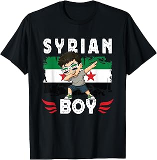 Proud Syrian Boy Dab Pose Syrian Son Guy Syria Flag T-Shirt