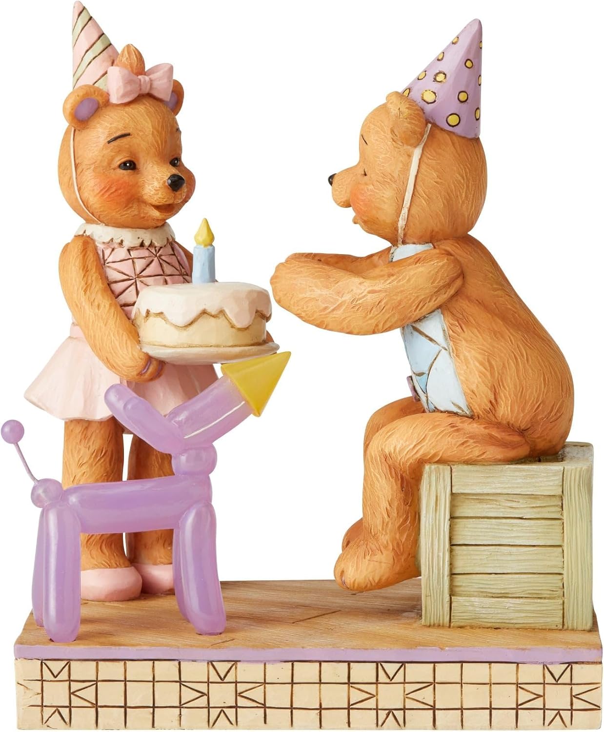 Enesco Button and Squeaky by Jim Shore Pinky and Button with Birthday Cake, 4.6 inches
