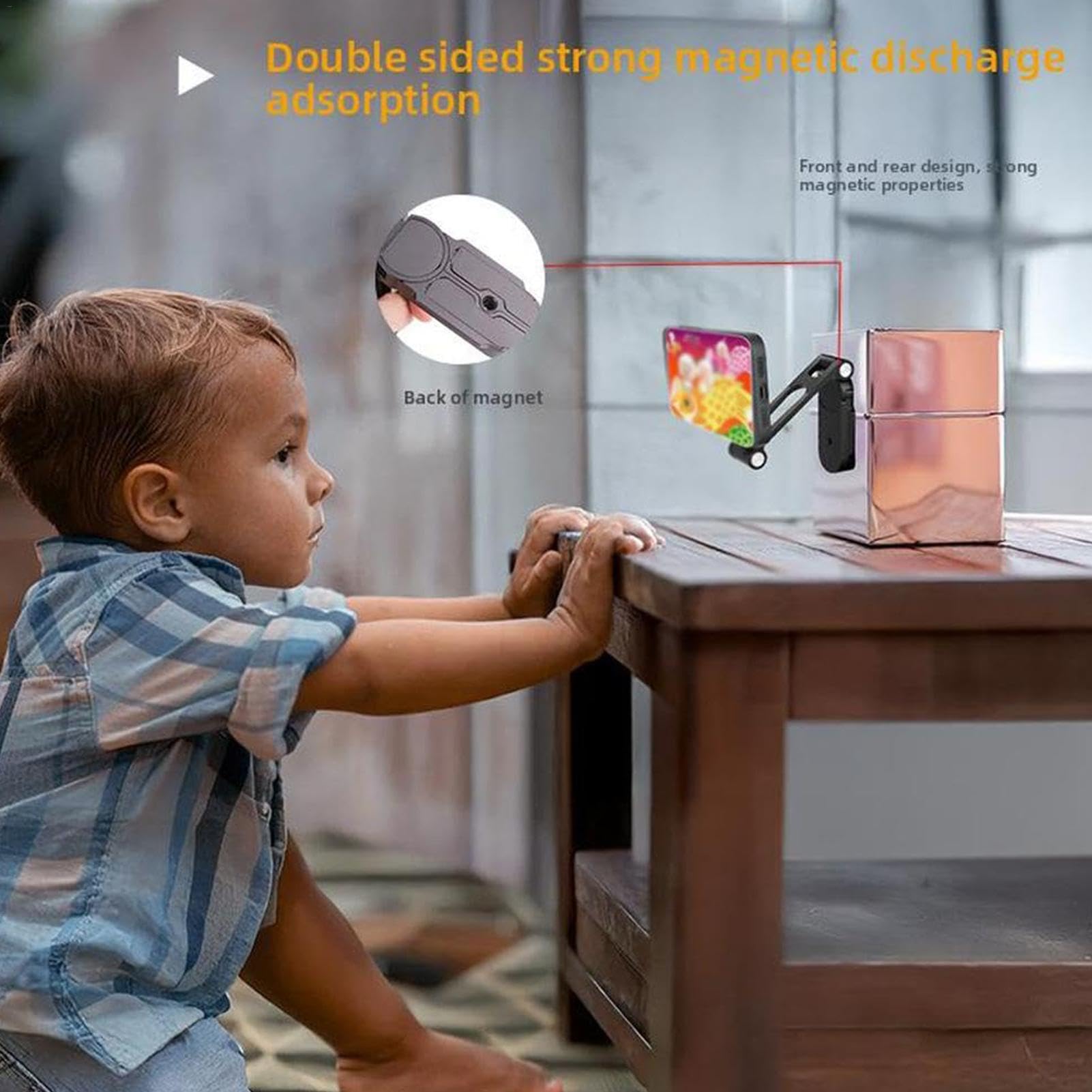 Porta Telefono Magnetico Supporto Per Navigazione Con Rotazione A 360° | Portacellulare Da Scrivania Per Auto, Navigazione, Casa, Lavoro, Studio, Videochiamate, Multimedia, Lettura, Base Pieghevol