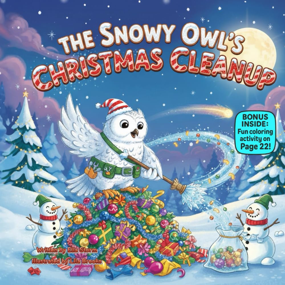 The Snowy Owl’s Christmas Cleanup: A Funny Rhyming Story About Holiday Messes, Teamwork, and Cheer (kids christmas books)