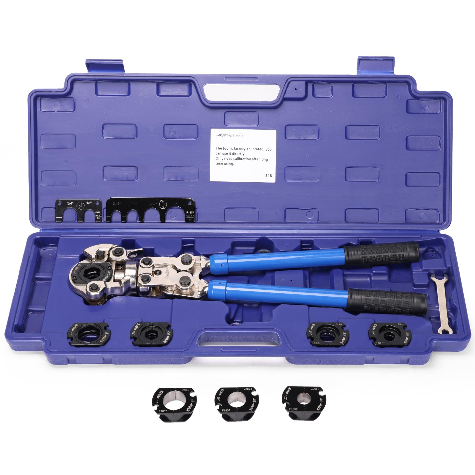 iCrimp Copper Tube Fittings Crimping Tool, 1/2" 3/4" 1" Jaws for Propress Copper Fitting and ASTM F1807 Pex Pipe Copper Rings, 1/2" 3/4" Jaws for F877