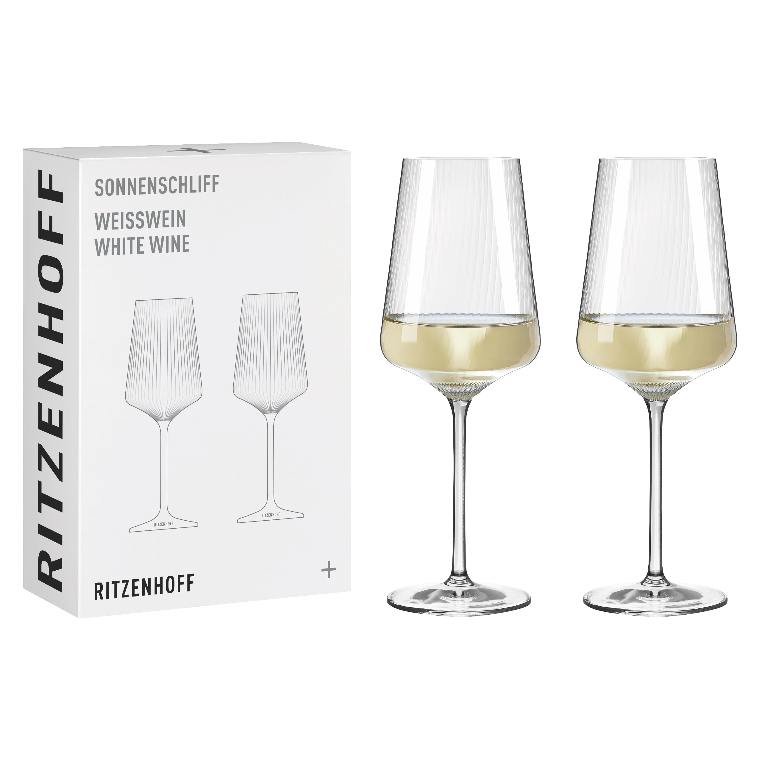 RITZENHOFF 8000003 White Wine Glass 400 ml - Sonnenliff Series - Set of 2 in Gift Set, Modern - Made in Germany