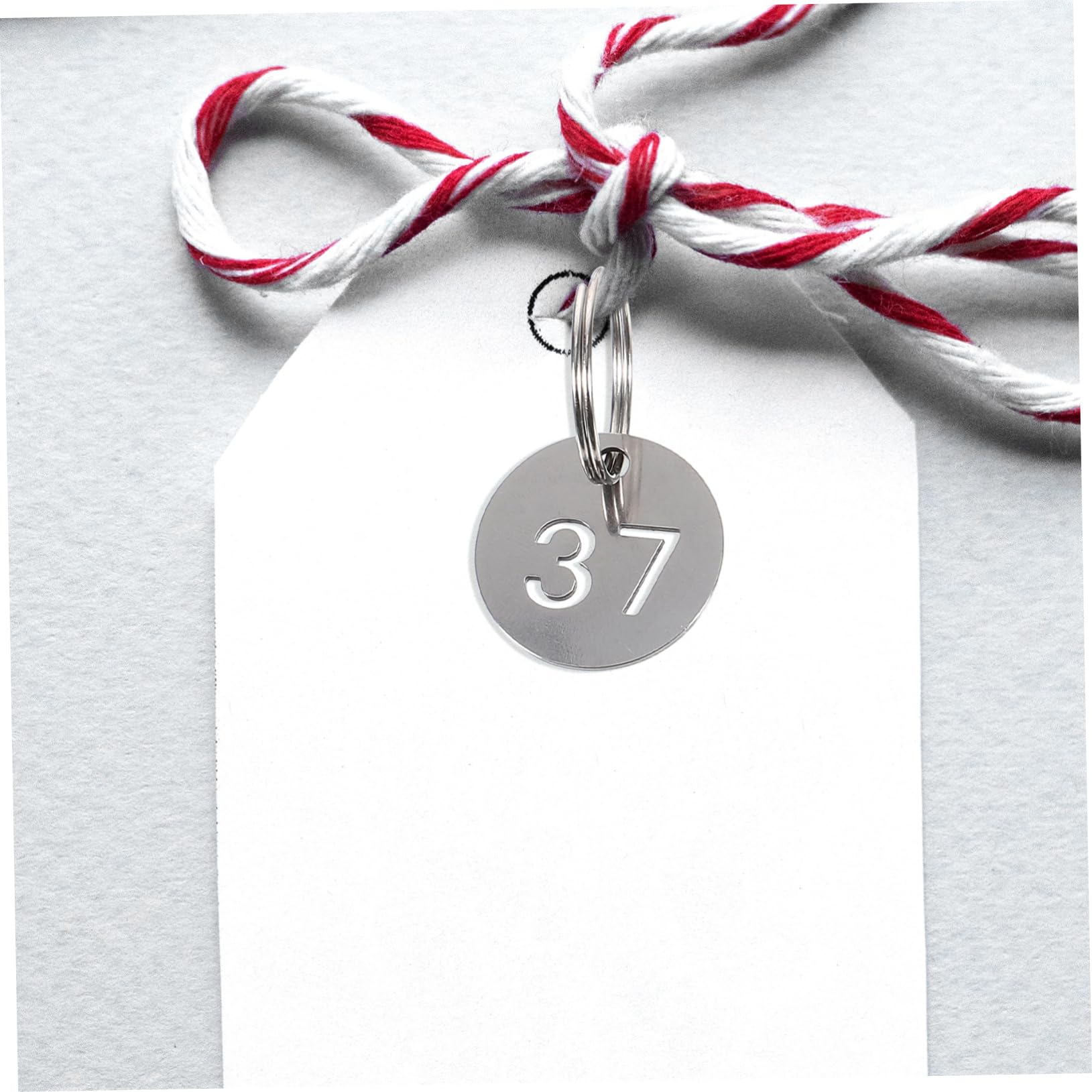 SOIMISS 250pezzi Targhette Numeriche Acciaio Inossidabile Etichette Rotonde Per Chiavi Con Anelli Per Ufficio Scuola e Workshop Leggere e Resistenti