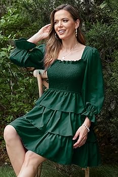 slim fit dress slacks Tiffany Jacquard Puff Sleeve Mini Dress - Green | Disturbia main image 0