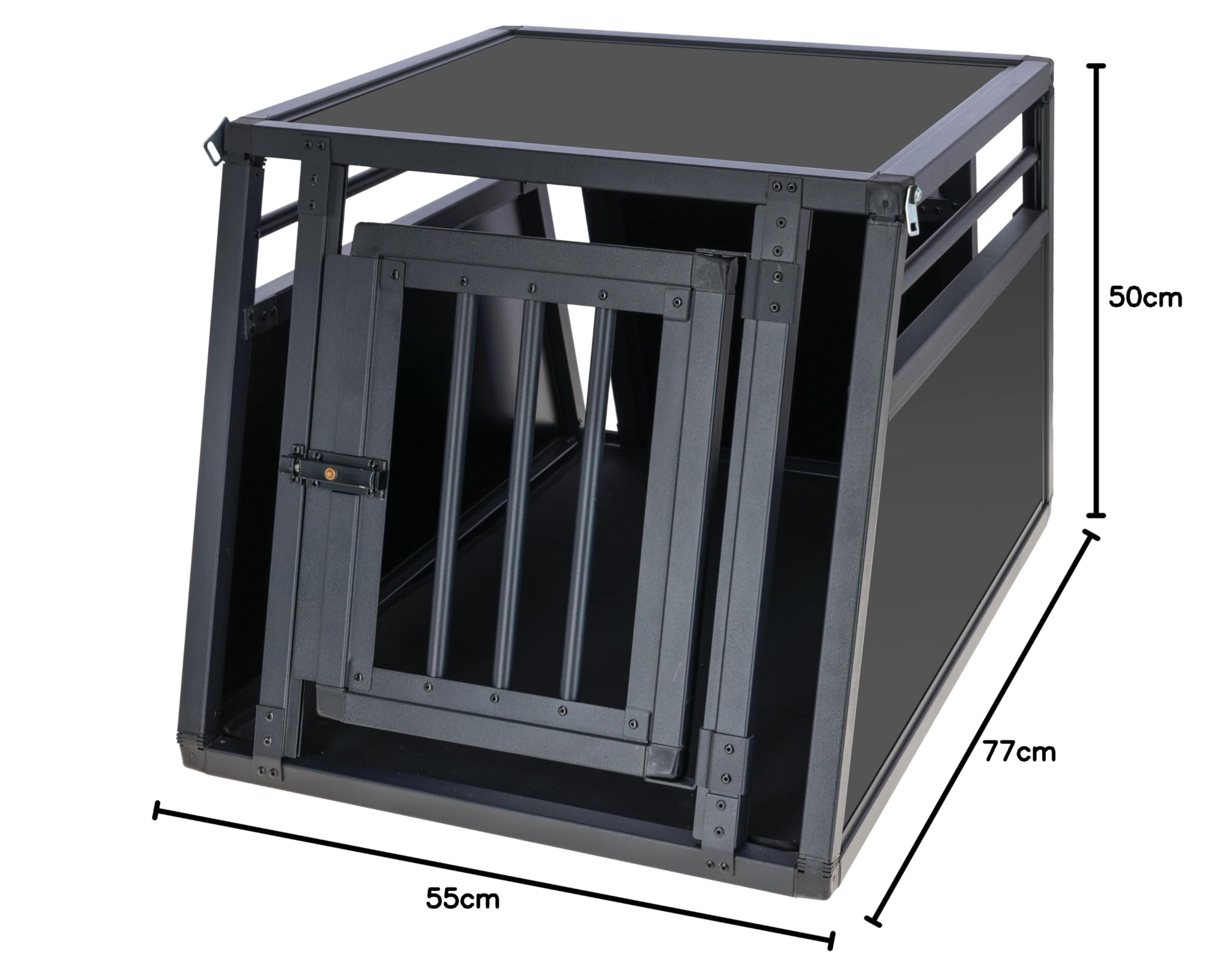 KERBL PET Box trasp. Vacation, alluminio 77x55x50 cm, grafite