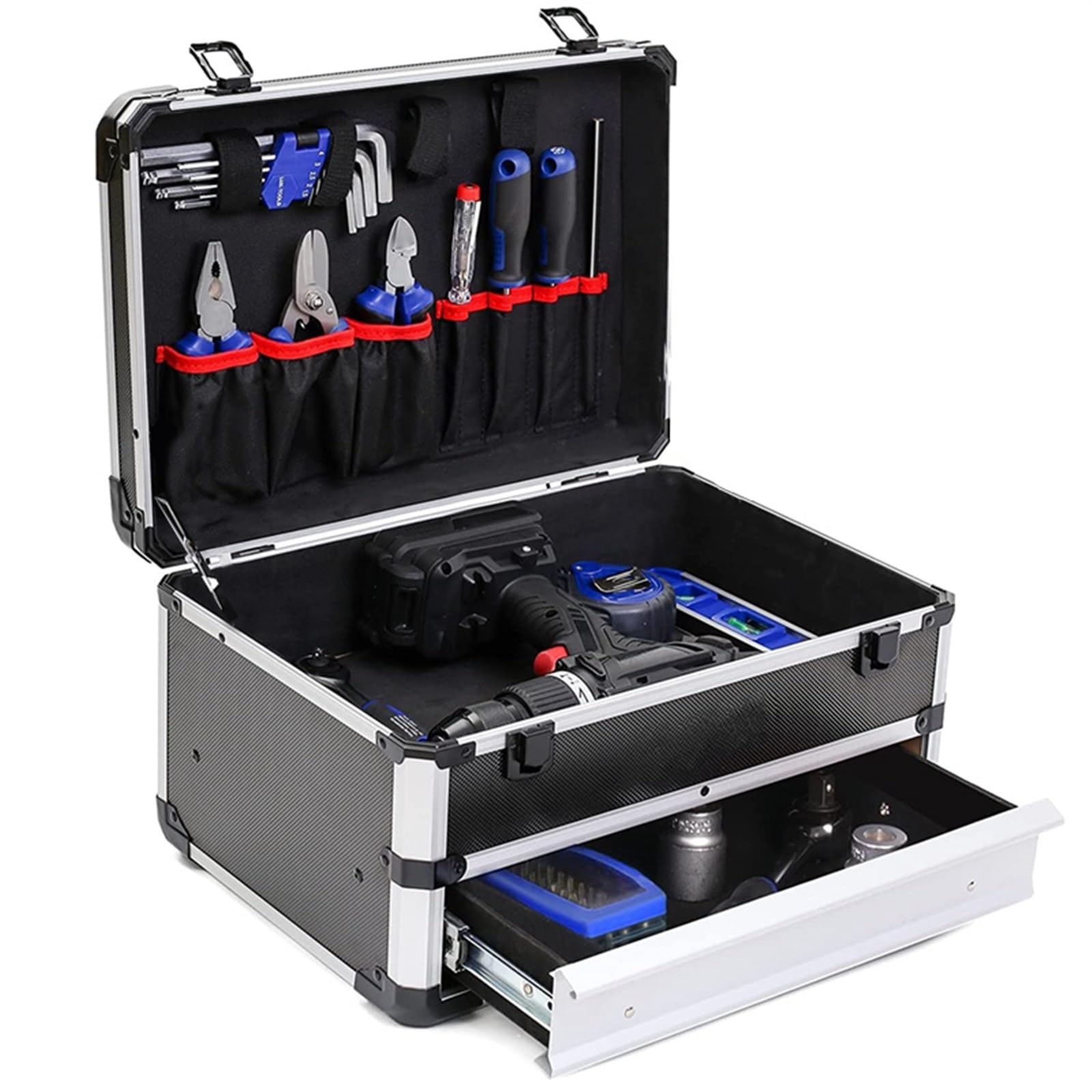 Photo 1 of Drawer Type Aluminum Alloy Tool Box Organizer Storage Suitcase 