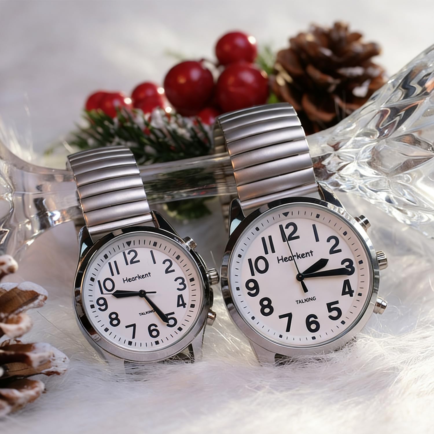 Hearkent Reloj parlante en español para Mujer con Correa expansible, Dice Hora, Semana y Fecha, Regalo práctico para Personas ciegas, Mayores o con discapacidad Visual