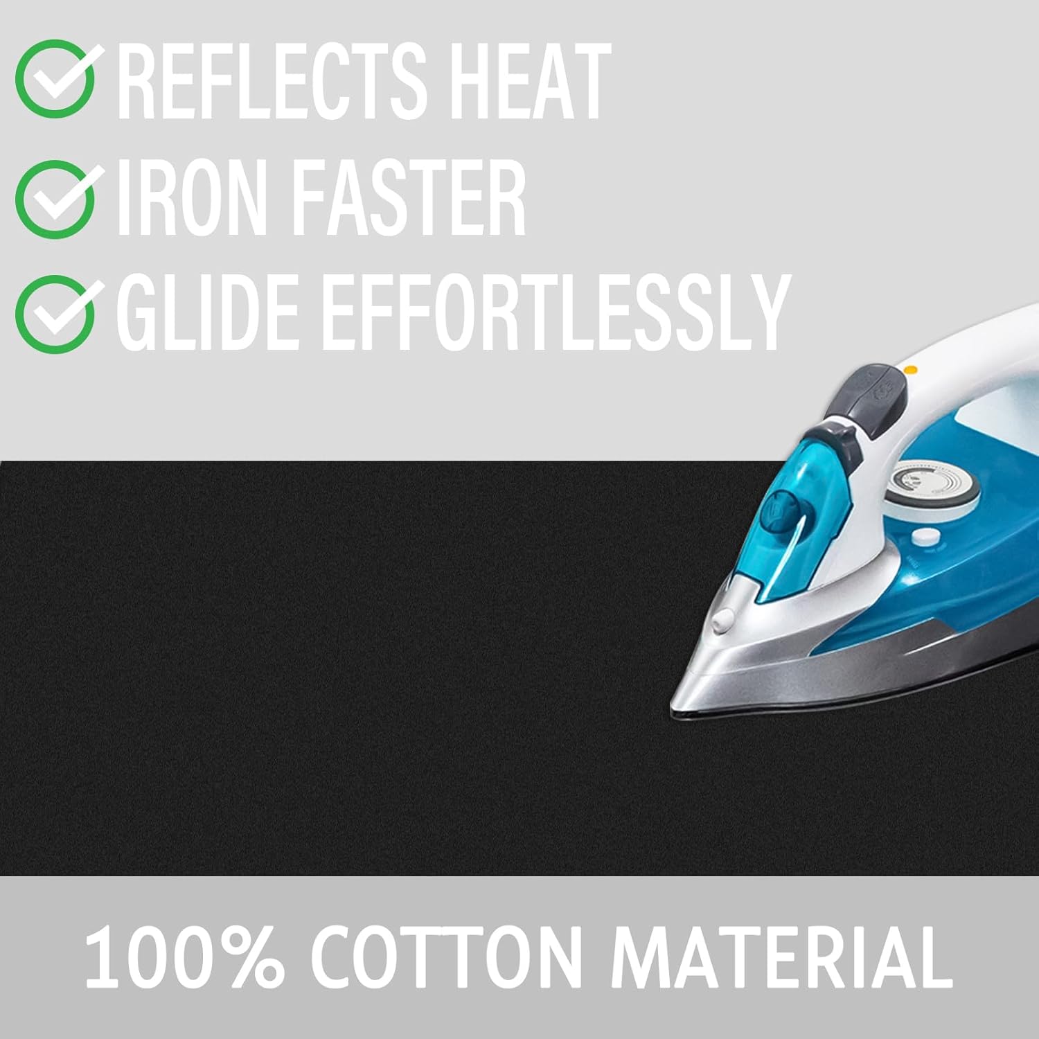 Ironing Board Cover and Pad 15x54 Inch Standard Ironing Board Cover with Elastic Edge and Hook and Loop Fasteners Scorch and Stain Resistant Cotton Ironing Covers with Thick Padding