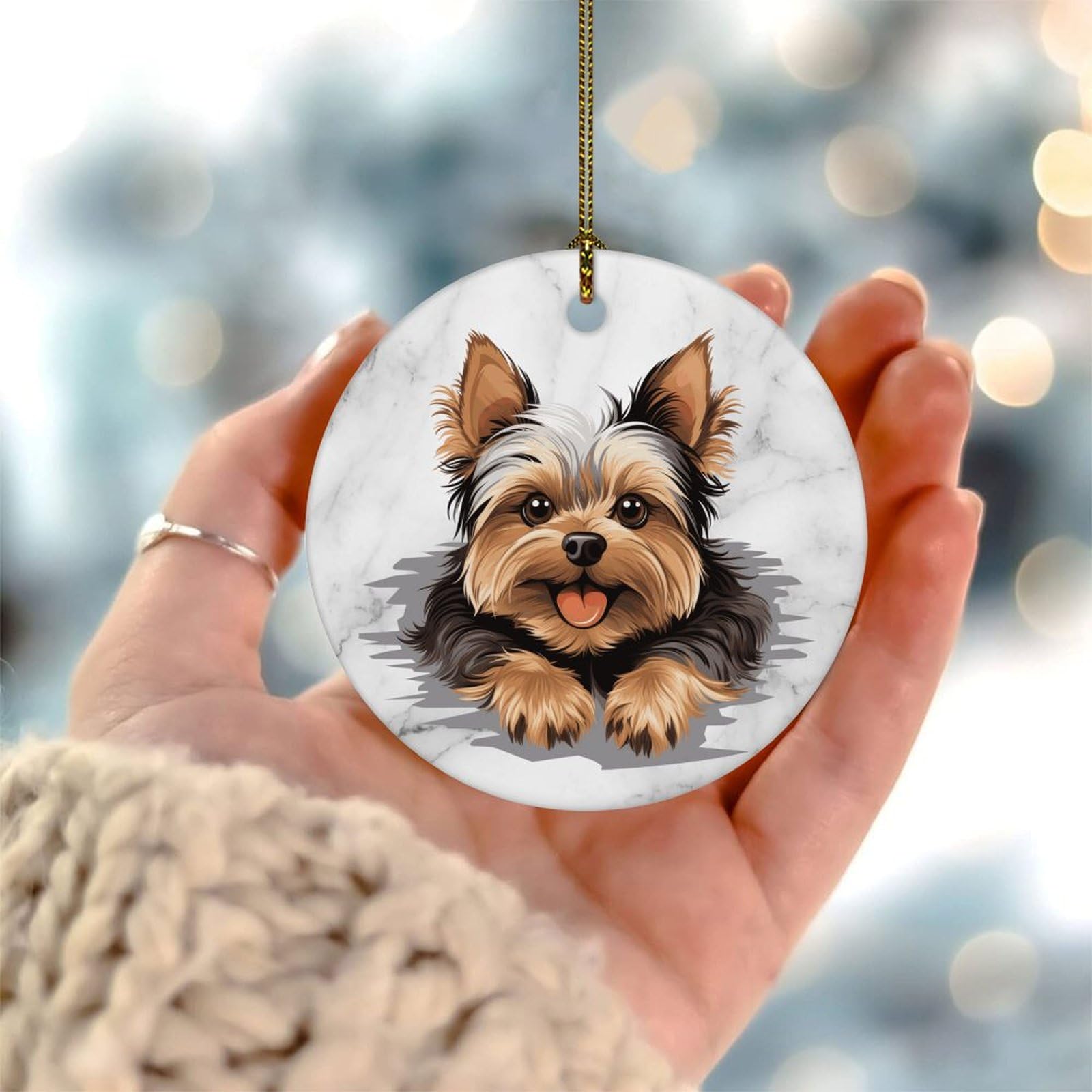 Calendario De Adviento 2025 Yorkshire Terrier – Placa Acrílica 2D Con 24 Colgantes, Decoración Navideña Para Árbol, Pared O Espejo, Regalo Para Amantes De Los Perros