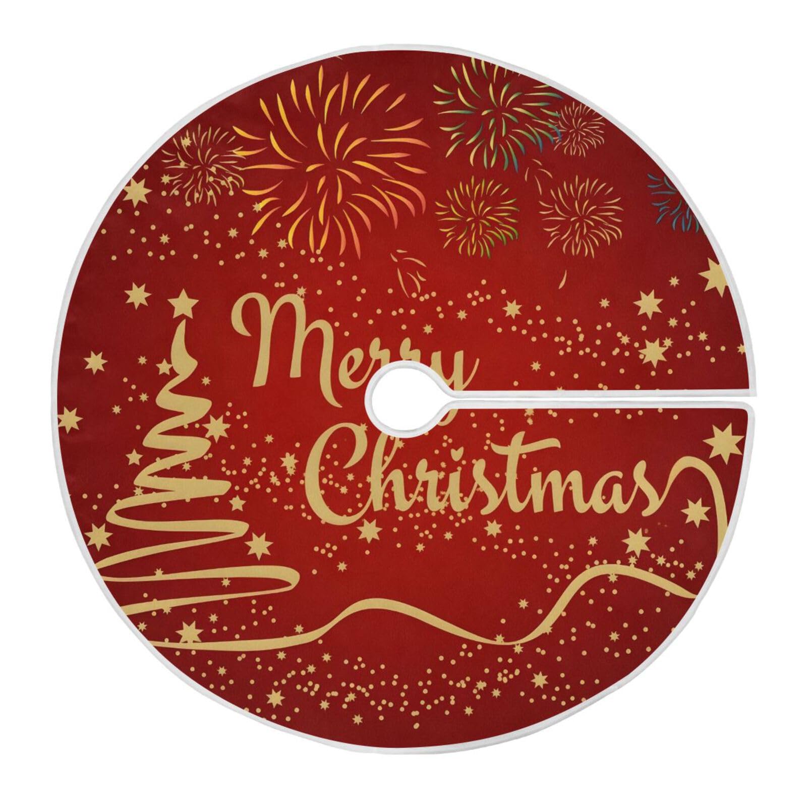 Christmas Tree Skirt Gold Christmas Tree Fireworks 48 Inch Xmas Tree Mat