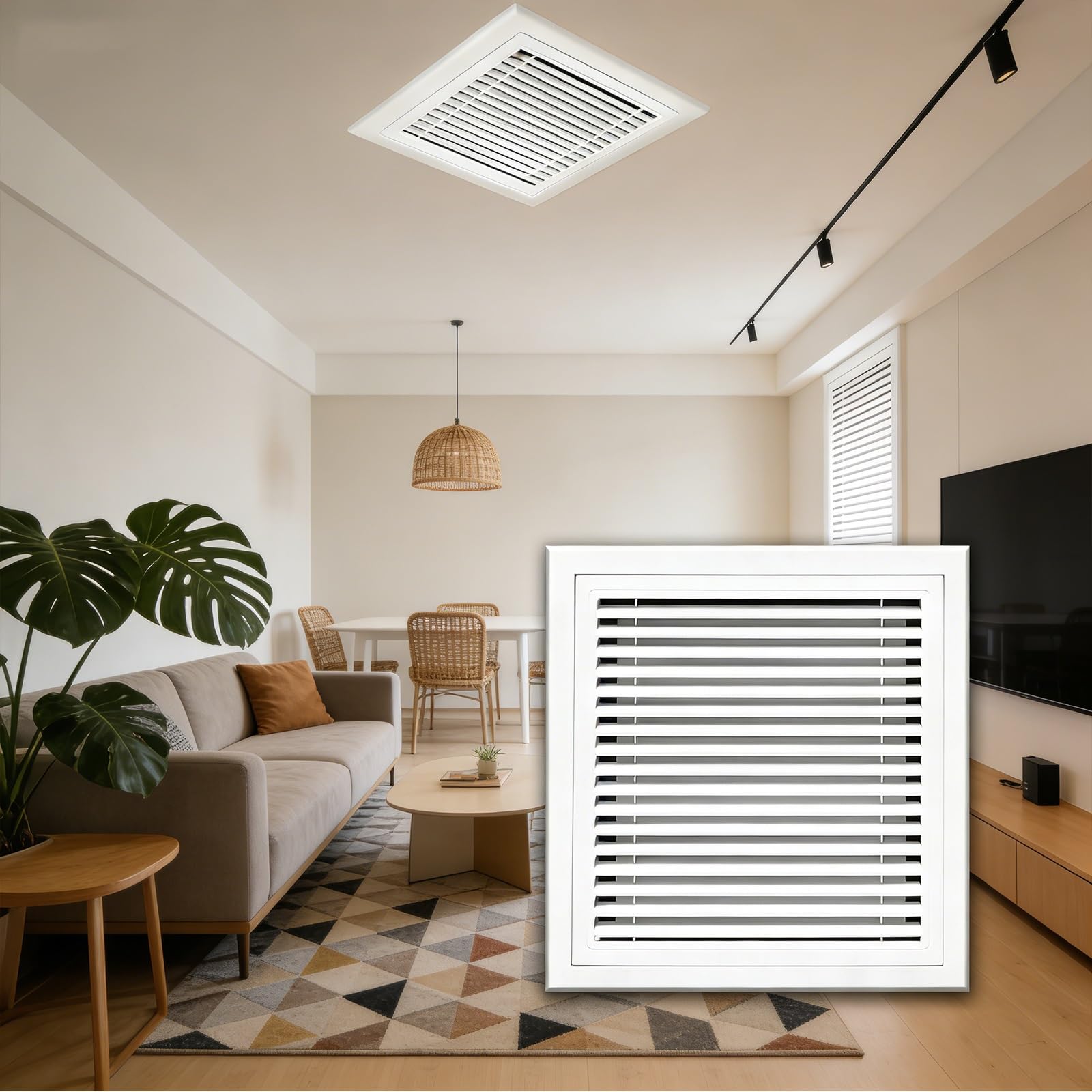 Osłona otworu wentylacyjnego, dekoracyjna 18 x 24 biała aluminiowa osłona wentylacyjna - odporna na rdzę kratka HVAC do sufitu i ściany, trwałe rozwiązanie grzewcze i chłodzące, łatwa instalacja