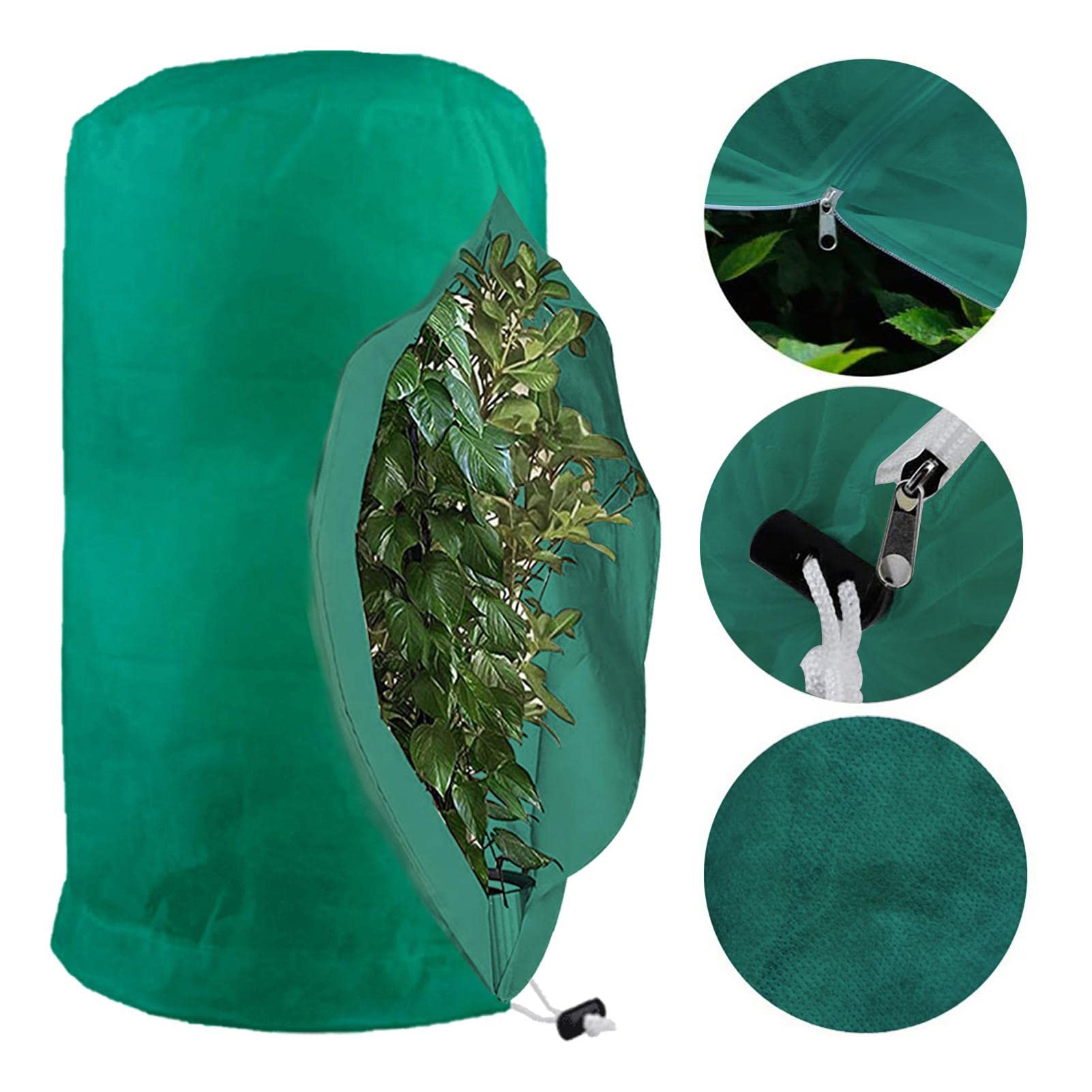 Housse De Protection Contre Le Gel 250x360 Cm - 80 G/m², Fermeture éclair, Cordon, Pour Arbres Et Plantes