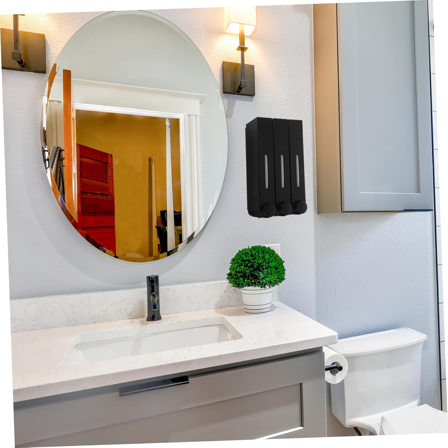 Cabilock Stylish Minimalist Wall Mount Soap Dispenser for Bathroom Body Wash Shampoo Dispenser