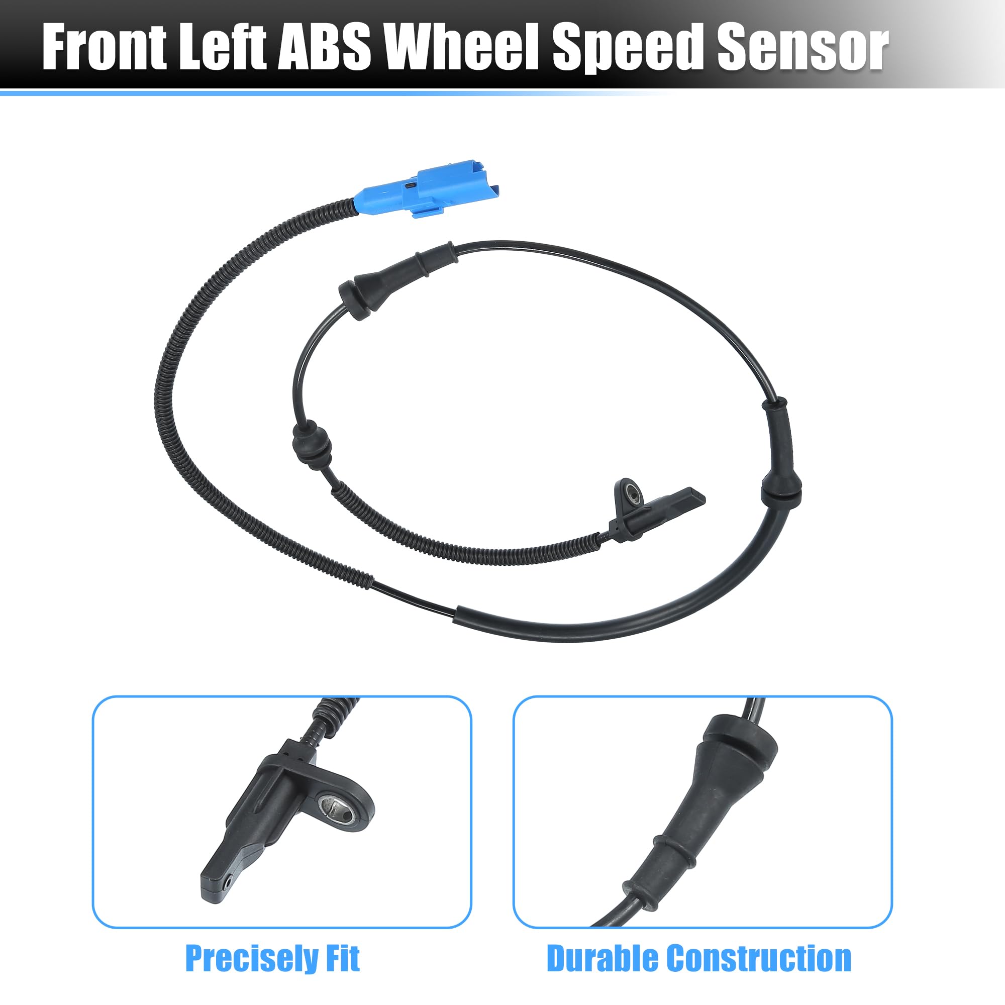 QUARKZMAN Capteur De Vitesse De Roue ABS Pour Peugeot 208 2012+ 1pc | NO9655067880, Noir, Plastique Metal, Avant G/D, Peugeot207/208/2008/301, CitroenC3Picasso/C4Cactus/CElysee/DS3/Nemo/Bipper