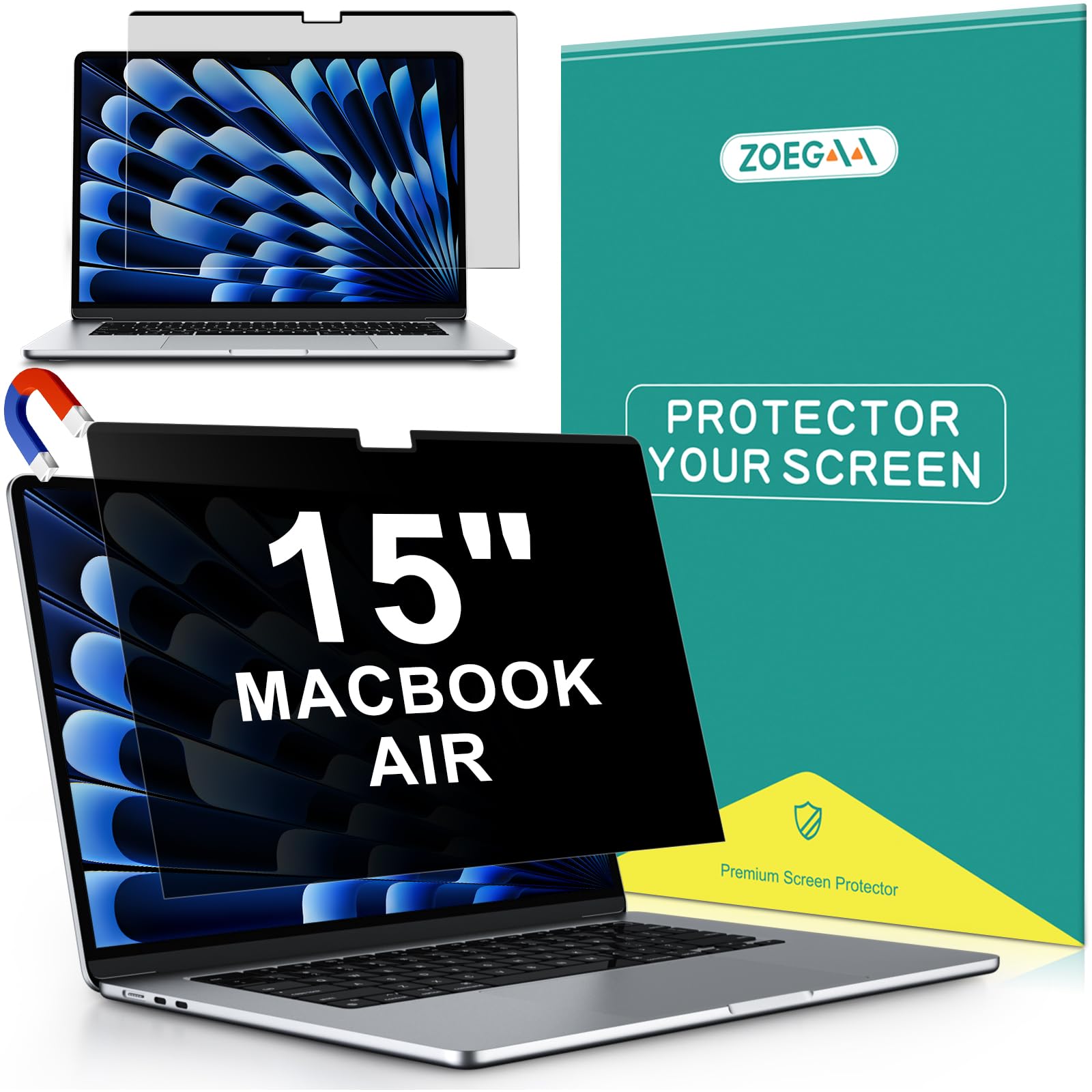 ZOEGAA Pantalla magnética de privacidad para MacBook Air de 15 pulgadas