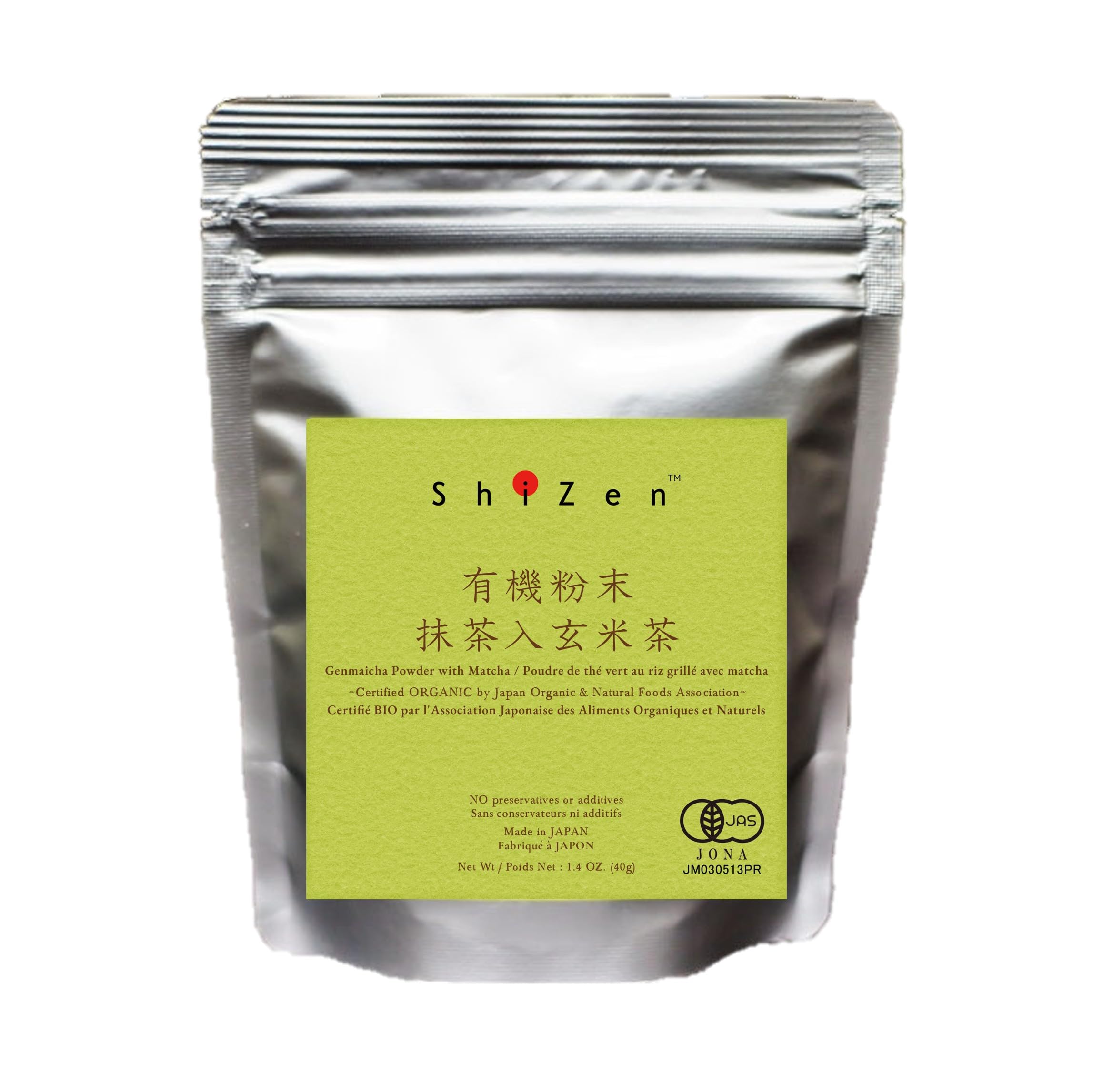 まっちゃ Organic Genmaicha Powder with Matcha from Japan 40g - ShiZen