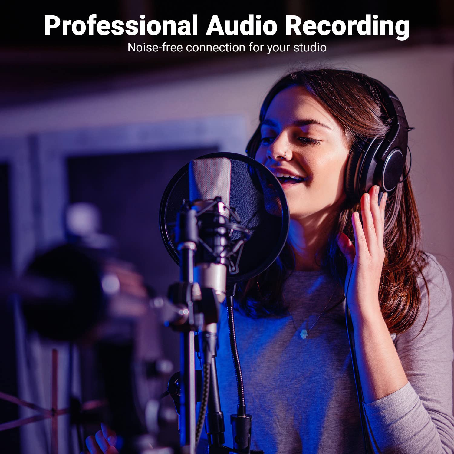 deleyCON 10m Cavo Microfonico da XLR Maschio a XLR Femmina (Qualità da Studio, Rame OFC) - Per Microfoni, Amplificatori, Console di Missaggio, Studi di Registrazione, Altoparlanti - 3 Poli