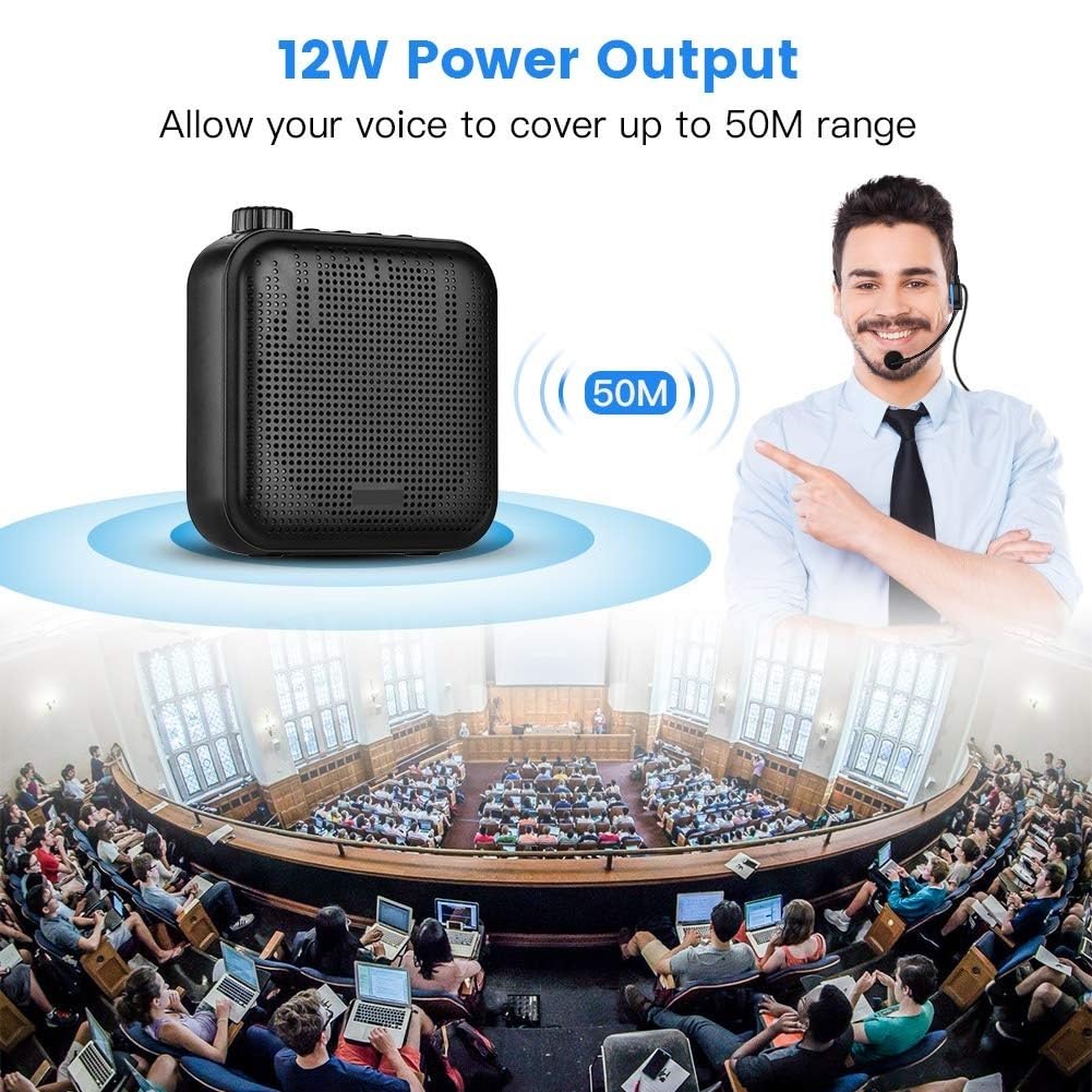 Amplificateur Vocal Portable Mégaphone Mini Haut-Parleur avec Microphone Ultralér Recharable for Les Enseignants Réunions et activités en extérieur