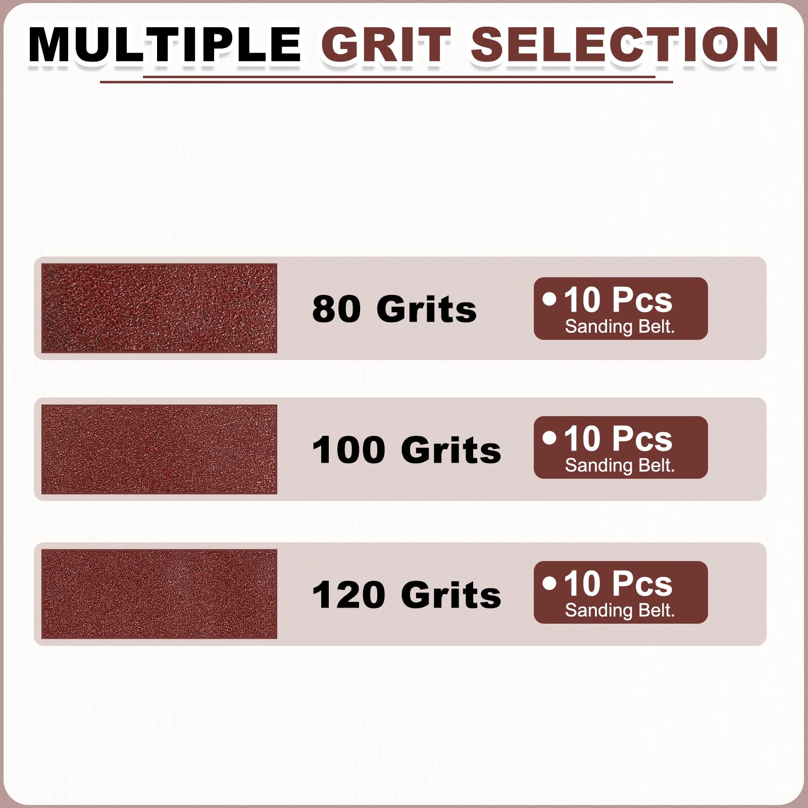 QUARKZMAN 76mm x 533mm Nastri Abrasivi, 30Pz 80/100/120 Grana Carta Vetrata per Levigatrice Ossido di Allumina Per Lavorazione Legno, Lucidatura Metalli, Affilatura Coltelli
