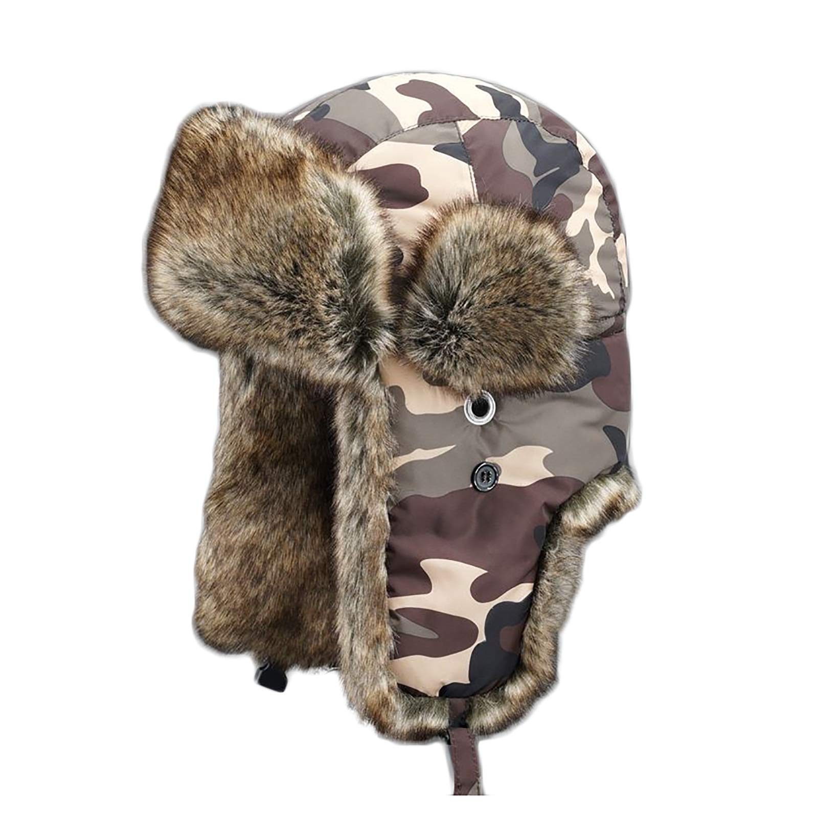 Sombreros de invierno, sombrero bombardero unisex trampero bombardero sombrero con oreja solapas de aviador sombrero de caza sombrero de caza invierno mantenga caliente para al aire libre