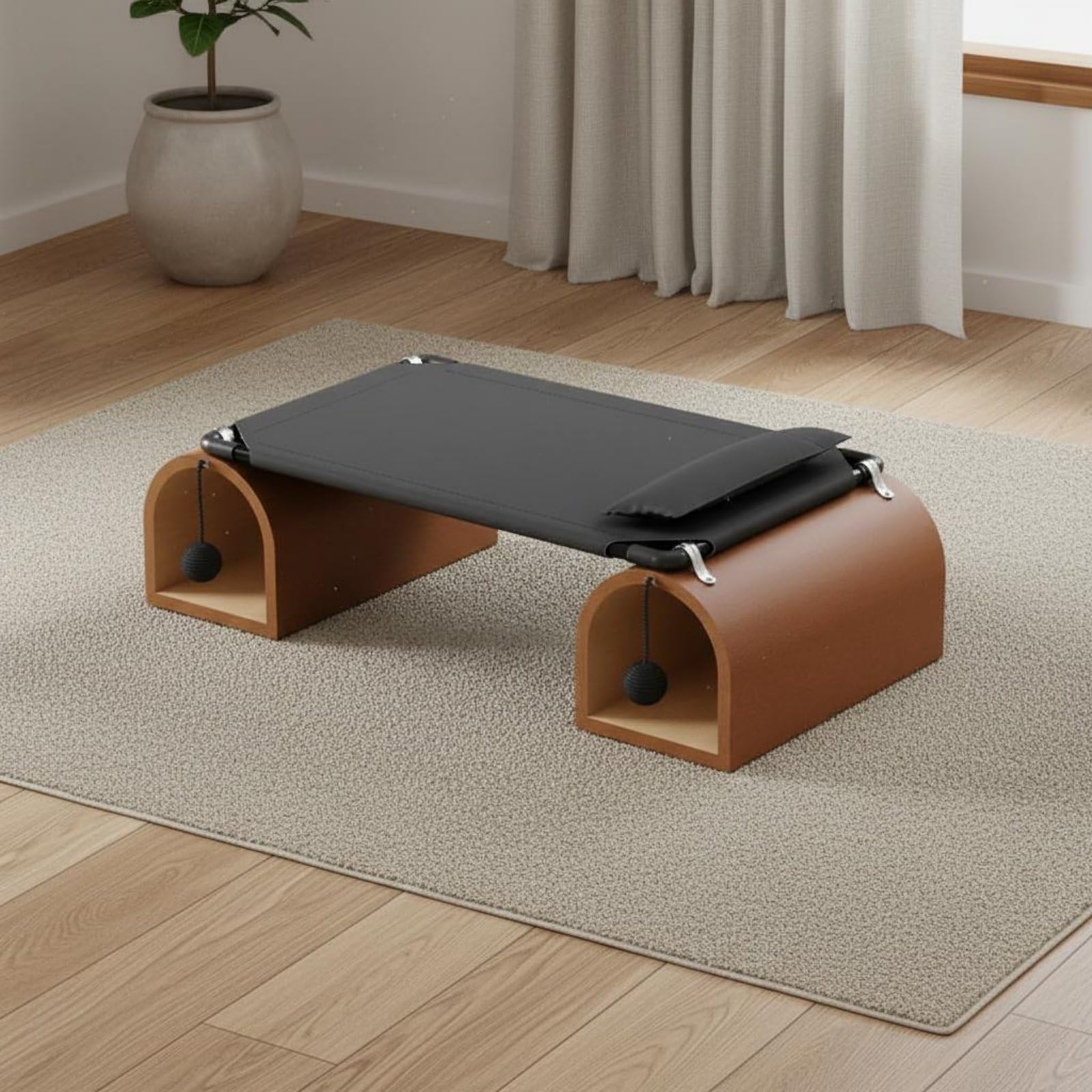 Lettino Tunnel per Gatti Letto Tunnel Cuccia Amaca Rifugio con Design Combinato Gioco Riposo E Struttura Robusta Facile da Pulire E Mantenere Adatto, Marrone, Tunnel Amaca Per Gatti