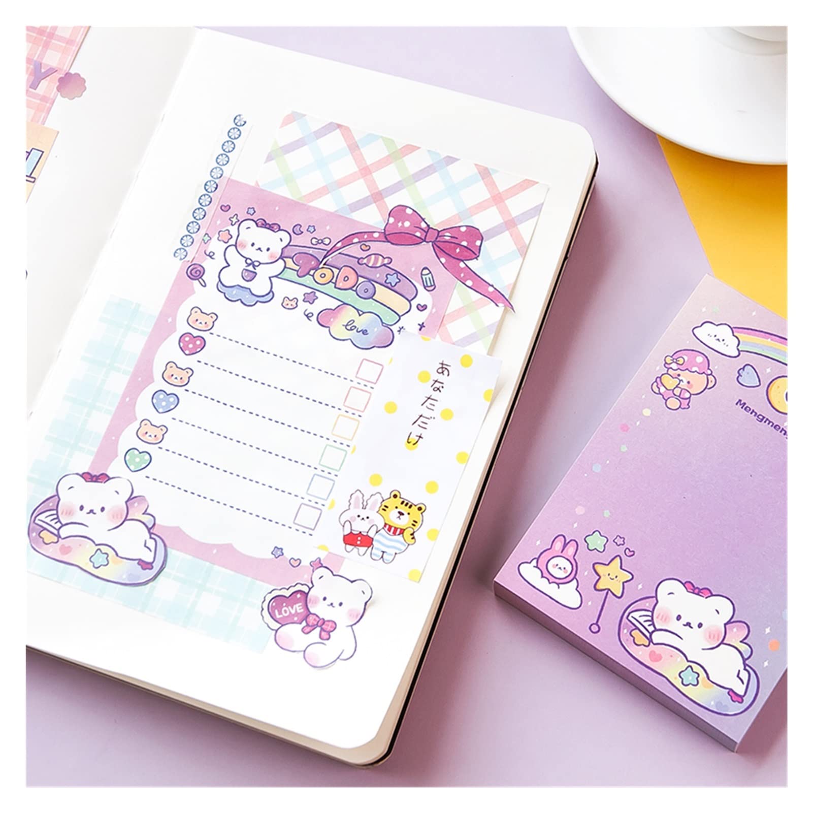 10 Clips De Papel Metálicos Coloridos Con Forma De Osito - Marcadores Kawaii Para Notas Y Libros