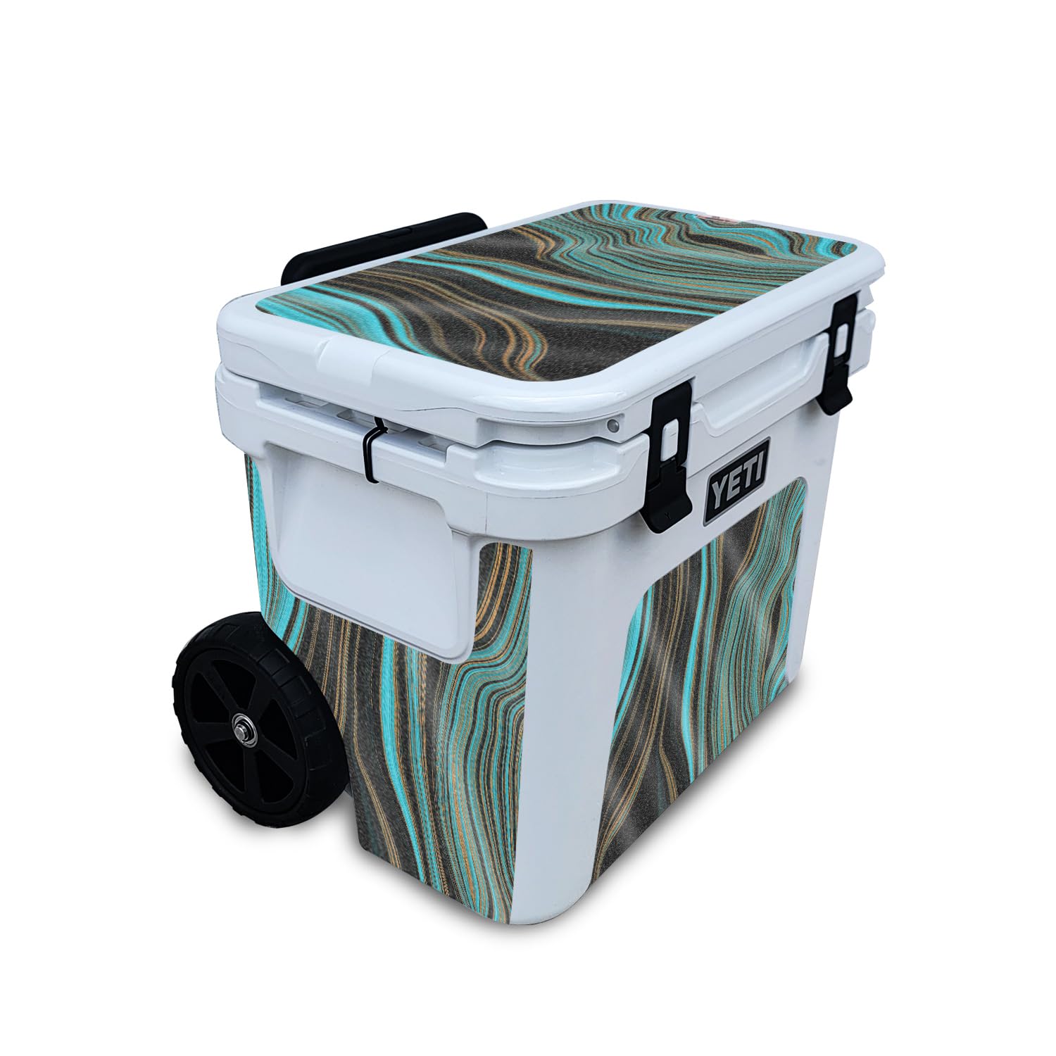 Glossy Glitter Skin Compatible with Yeti Roadie 32 Wheeled Cooler - Blue Canyon - Premium 3M Vinyl Protective Wrap Decal Cover - Easy to Apply | Crafted in The USA by MightySkins