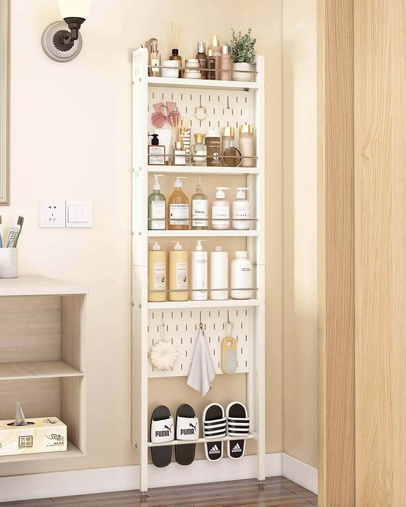 Amazon｜NETELドアの後ろウォールラック 玄関 スリムラック 壁面収納