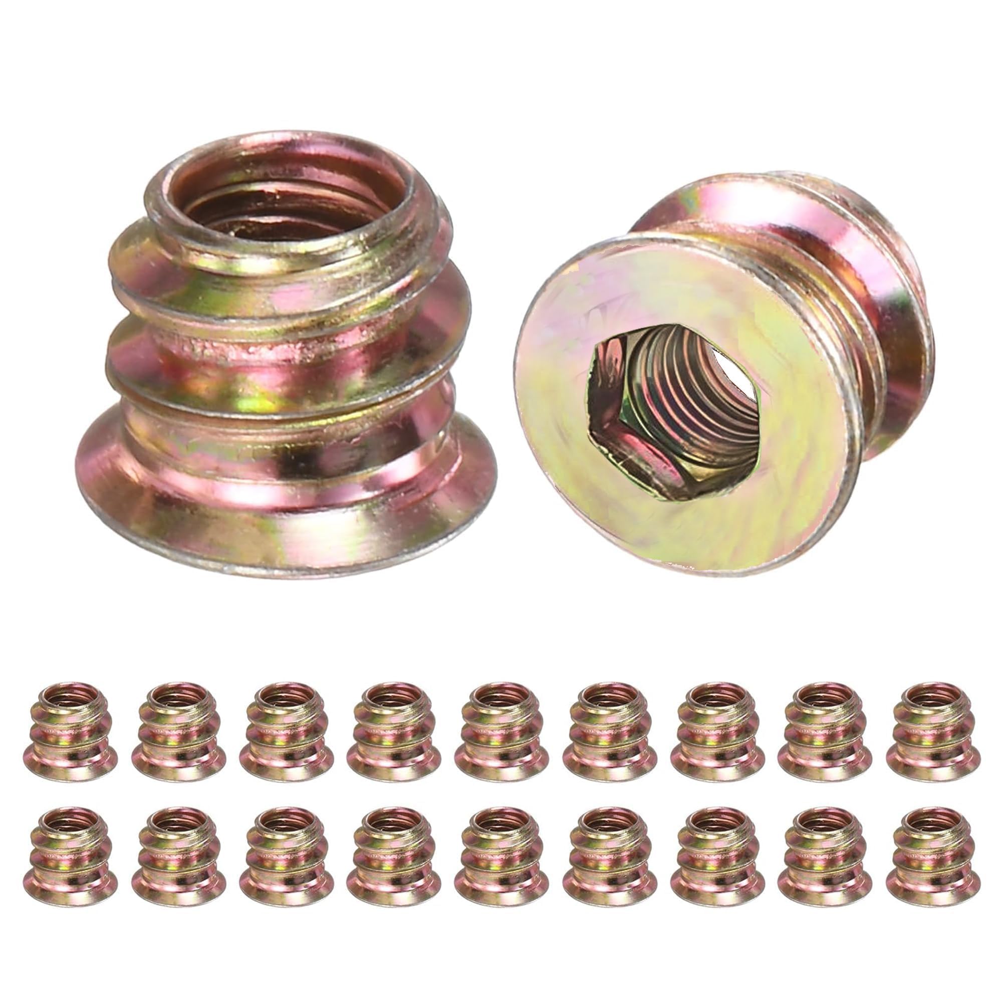 20 Pack M5 x 8mm Threaded Inserts for Wood, Plastic & Metal with Wrench