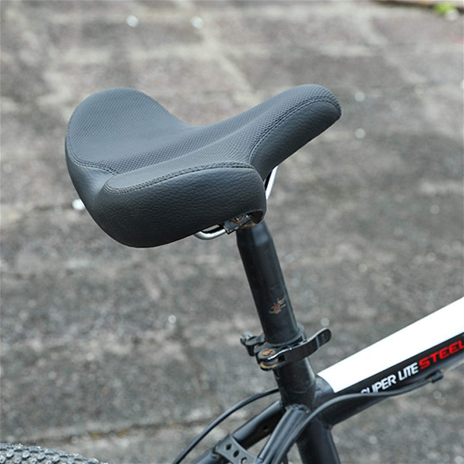 Seggiolino per Bici Bike Cruiser Sella Imbottita Morbida Extra Sportiva  Sella PU Sedile Adatto per Mountain Bike da Strada Confortevoli Accessori  per Biciclette Larghi Big Bum per Bici (Color : Black) :