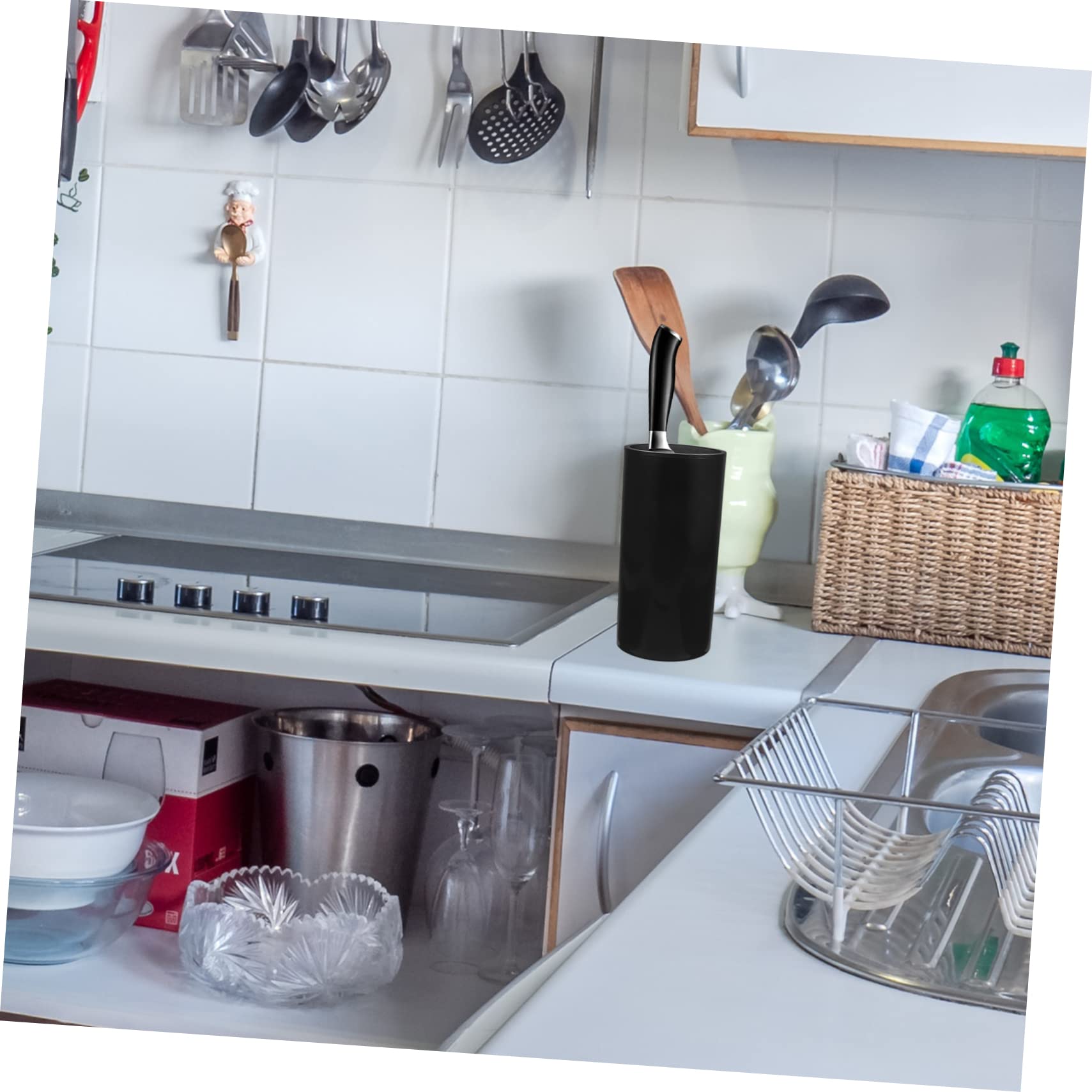 Alipis Multifunctional Kitchen Cutter Rack Knife Holder Base for Utensil Organization Space Saving Design with Bottom Drainage for Clean and Dry Cutlery