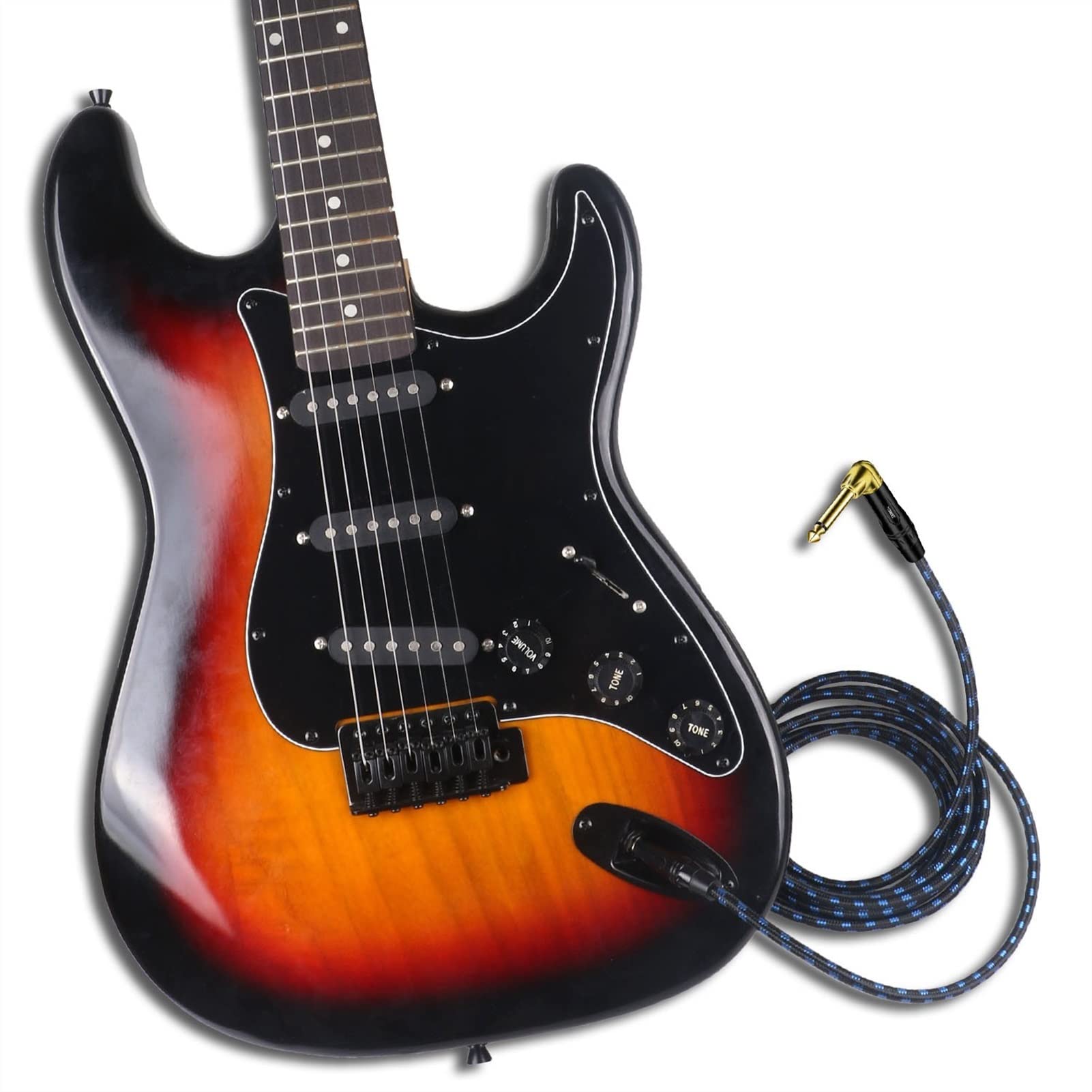 Gitarren instrumentenkabel 4 Pack 1/4 "(6,3 Mm) Männlich-männliche Mono 6,35mm Direkt Nach Rechts Abgewinkeltes Viertelgitarrekabel (Color : 3m)