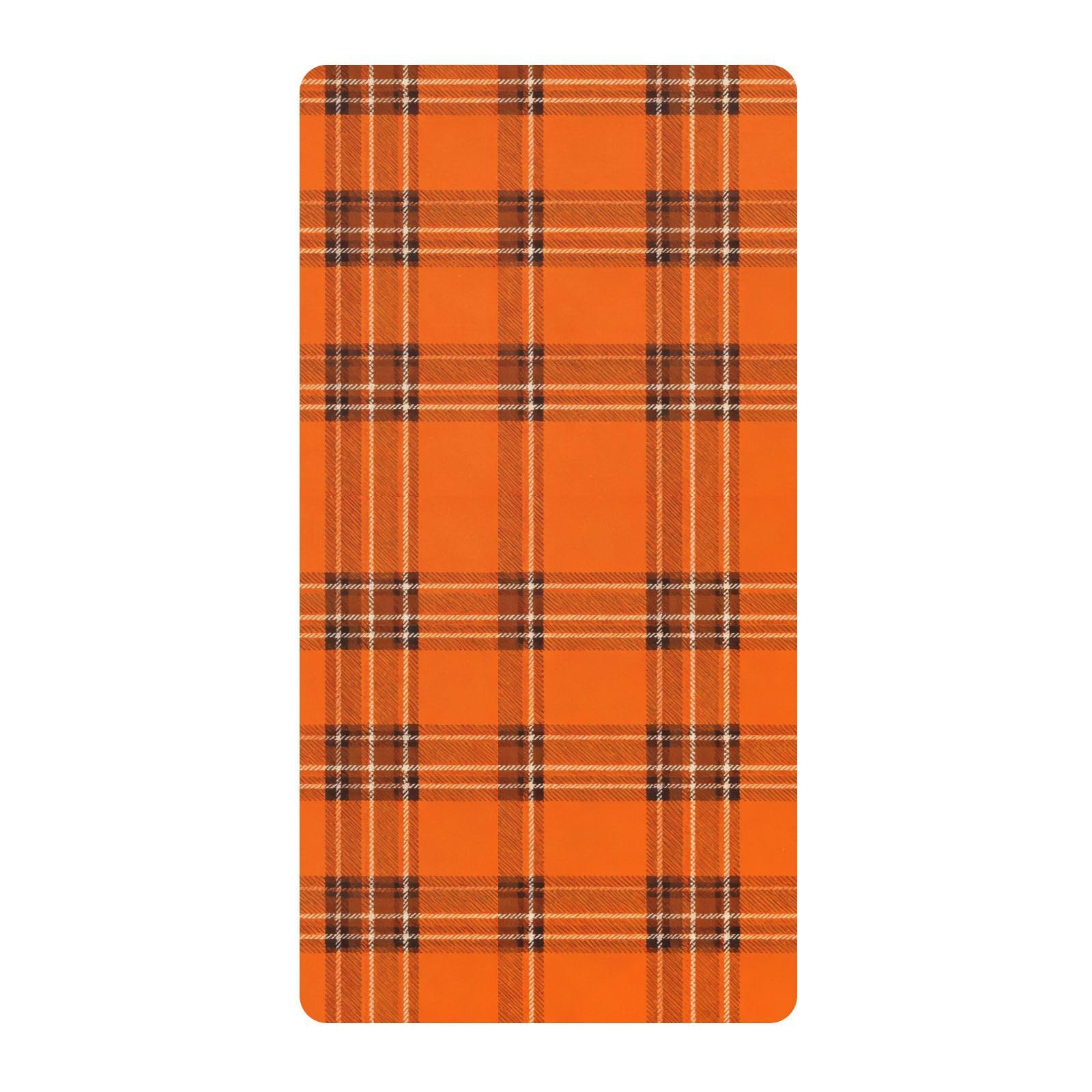 Drap housse berceau orange à carreaux en coton ultra doux pour le sommeil de bébé