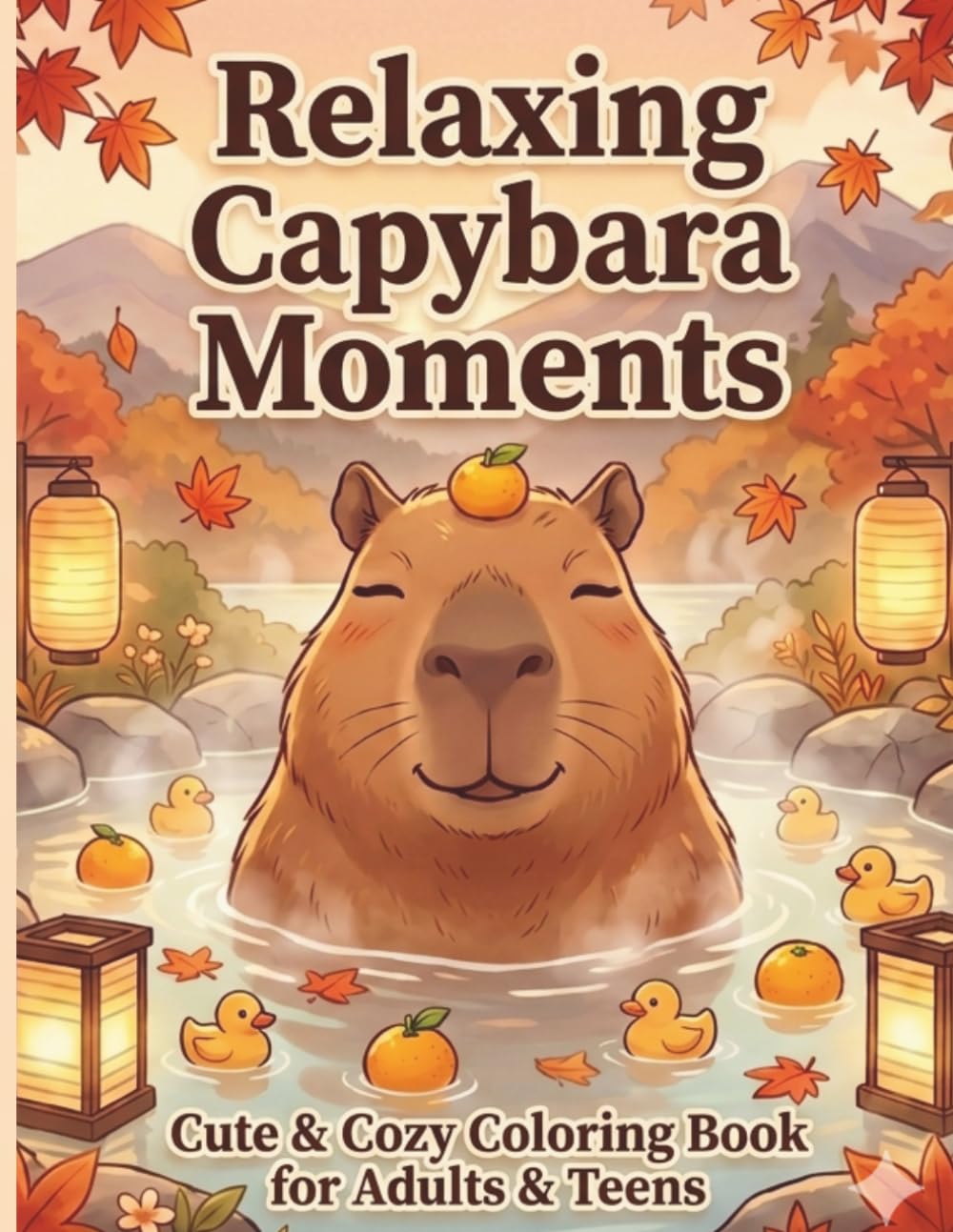 Relaxing Capybara Moments: Cute & Cozy Coloring Book for Adults & Teens: Kawaii Animal Designs and Peaceful Nature Scenes for Stress Relief