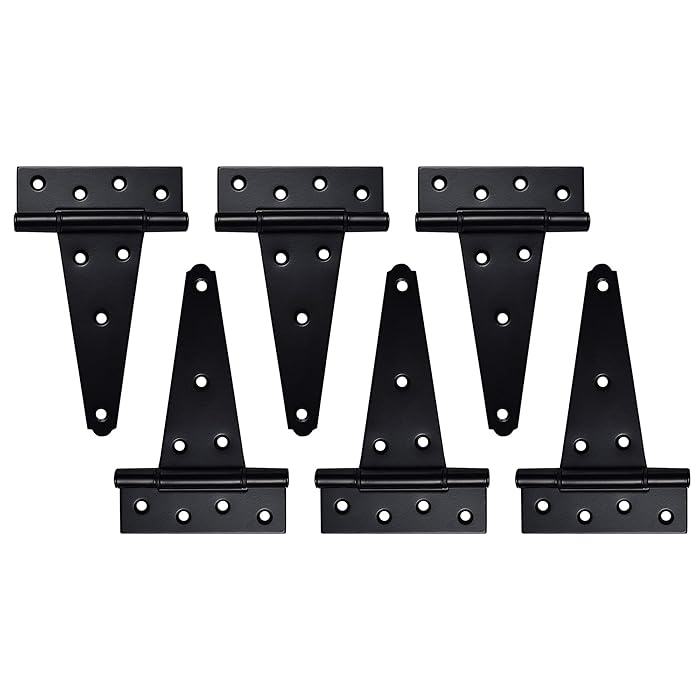 Buy 6 Inch TStrap Shed Door Hinges Heavy Duty ,Black Tee Hinge for