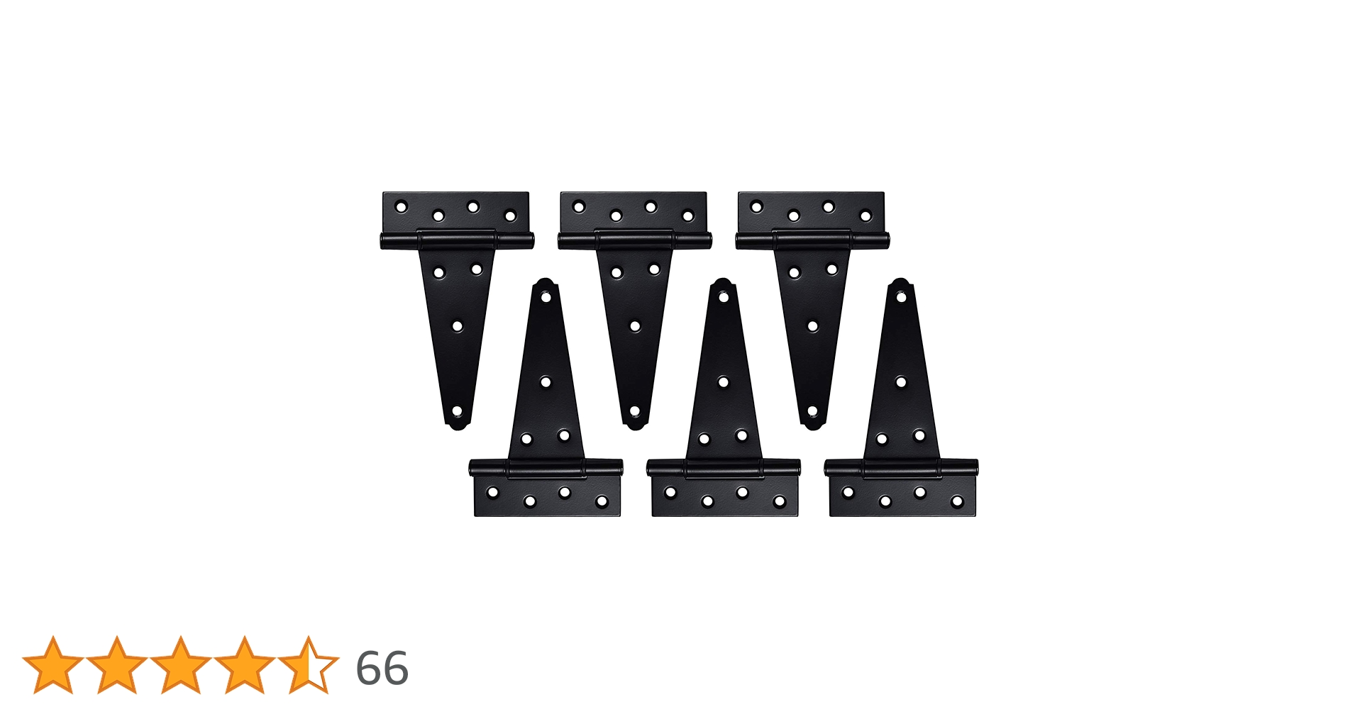 Keypak 2 Pack 450mm (18") T-Hinges Black Japanned, Heavy Duty Metal Tee Hinges With Rustproof Coating, Ideal For Large Wooden Gates, Barn, Garage & Shed Doors