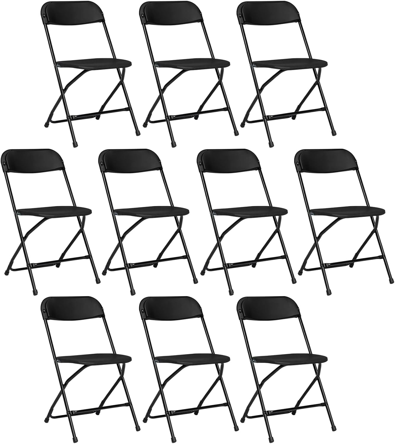 Pack 10 Silla Plegable de Plástico Negro, Sillas de Colombia Ubuy - Main Image