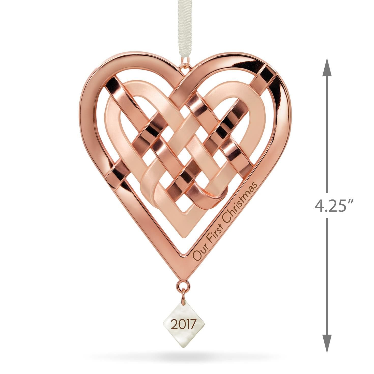 Hallmark Pamiątka 2017 nasze pierwsze Boże Narodzenie serce metalowa ozdoba świąteczna z datą